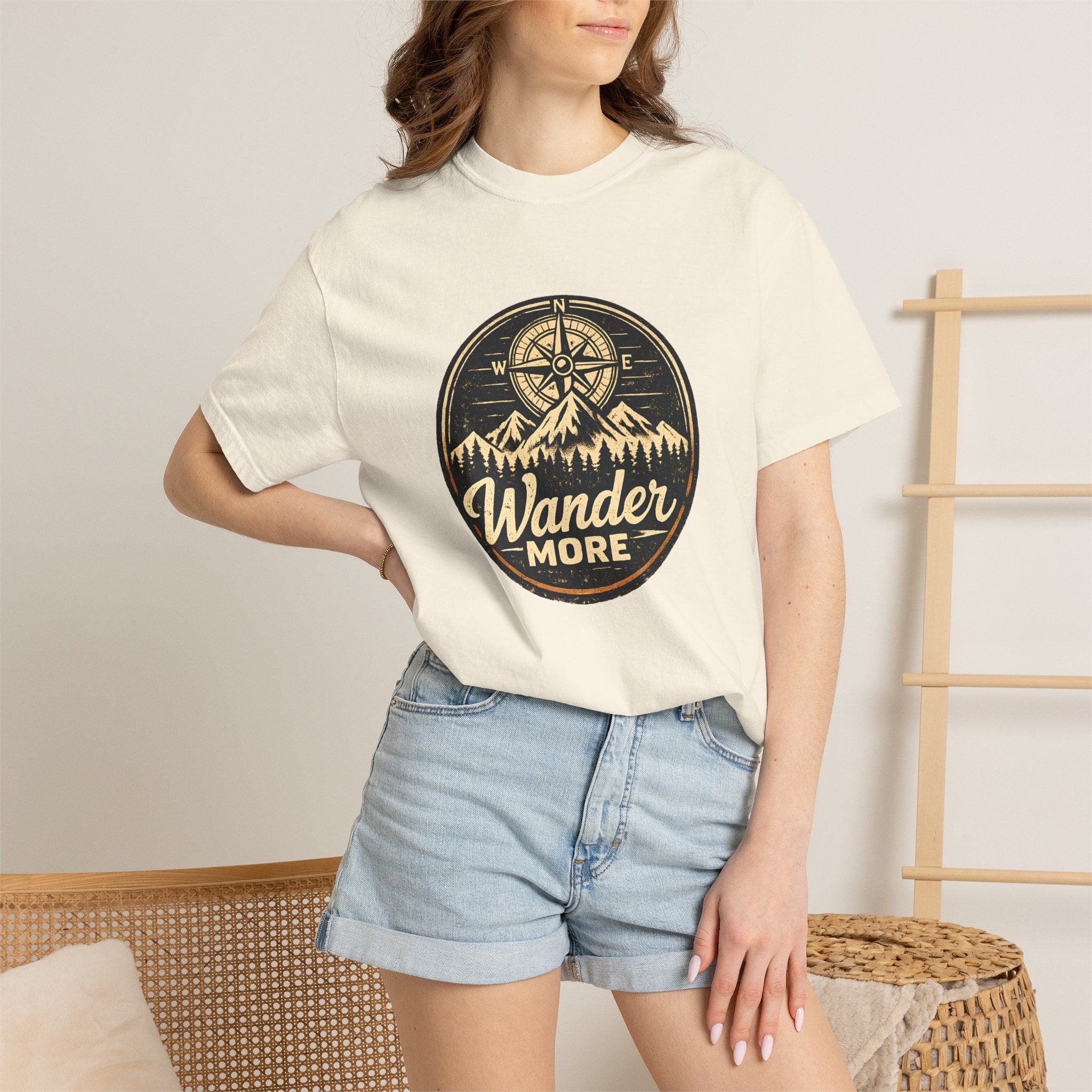 Wander More T-Shirt — Adventure Compass Graphic Tee