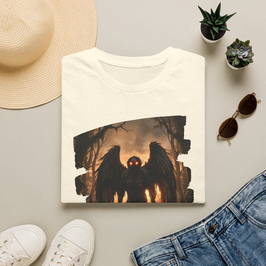 Mothman Cryptid Illustration T-Shirt | Dark Horror Graphic