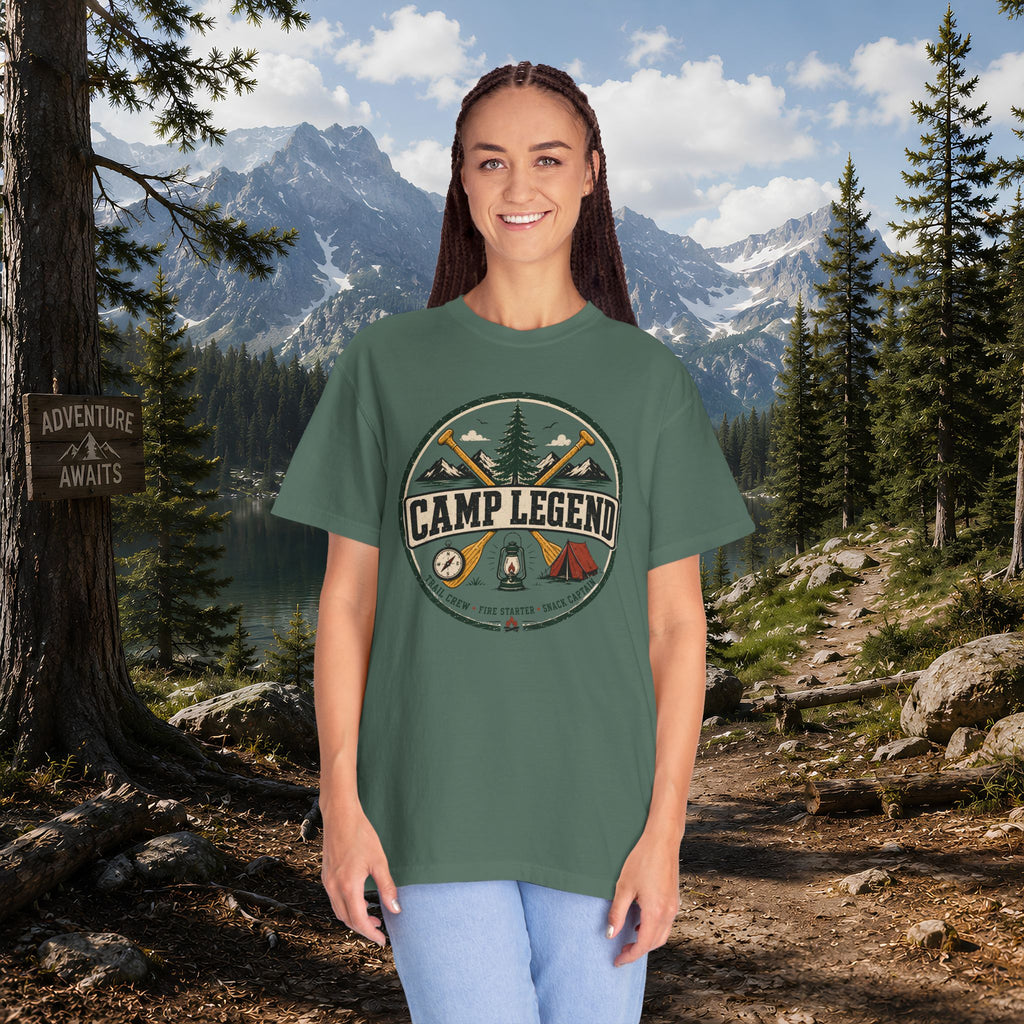 Camp Legend T-Shirt — Vintage Camping Badge Tee
