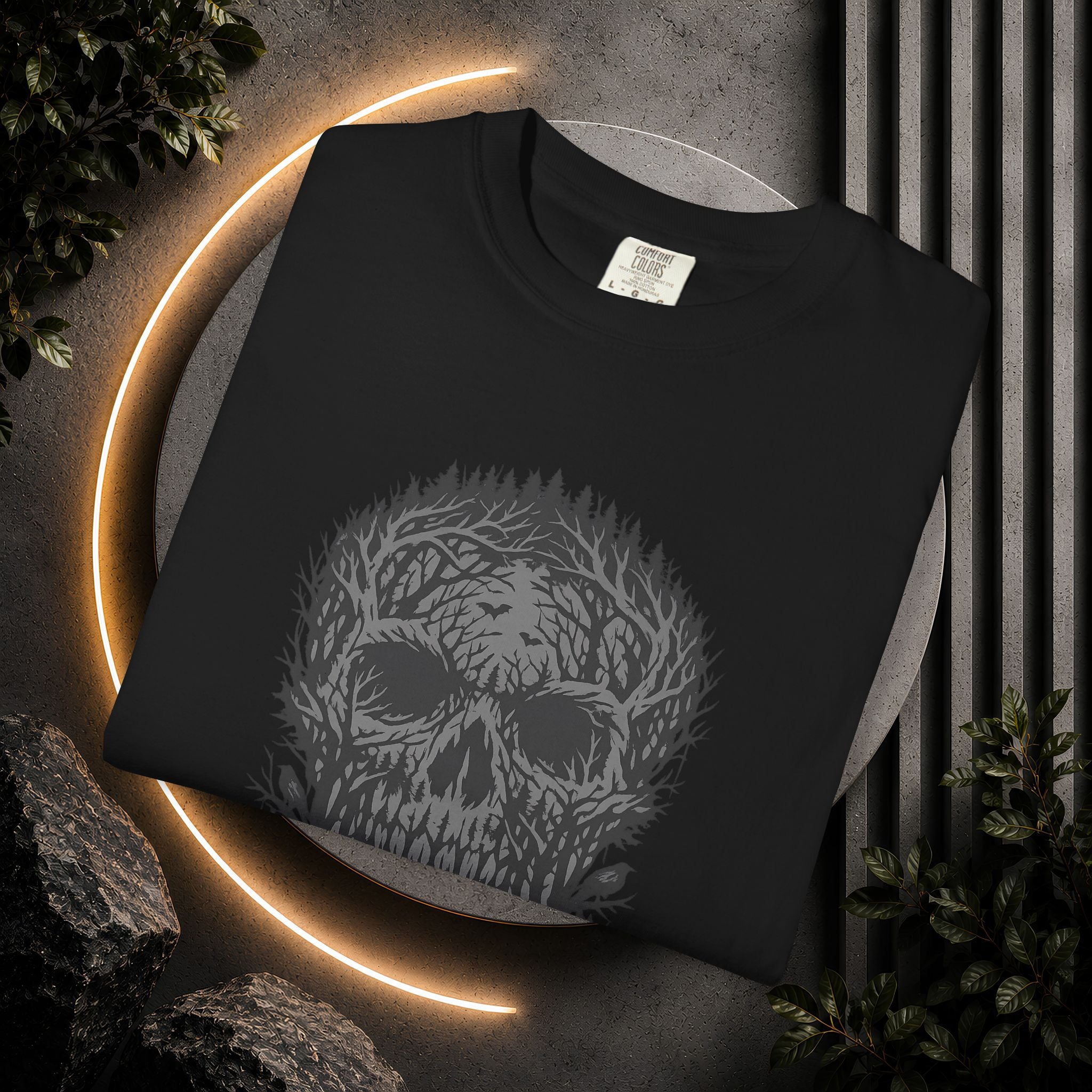 Skull Forest T-Shirt — Grunge Skull Graphic Tee