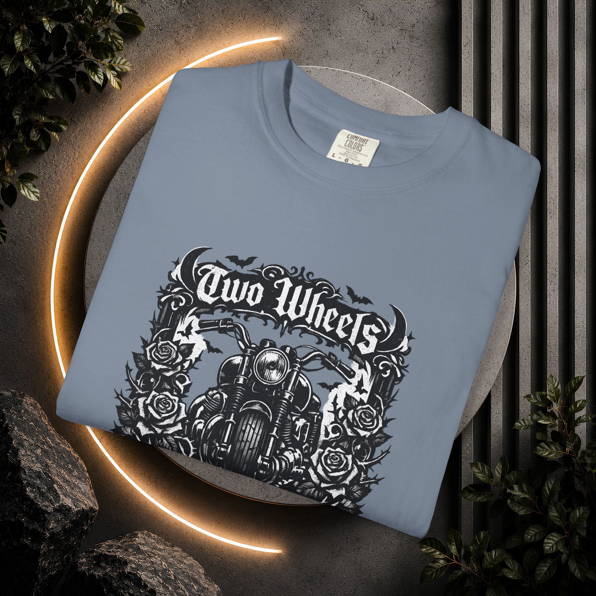 Dark Soul Motorcycle T-Shirt — "Two Wheels Dark Soul" Biker Graphic Tee