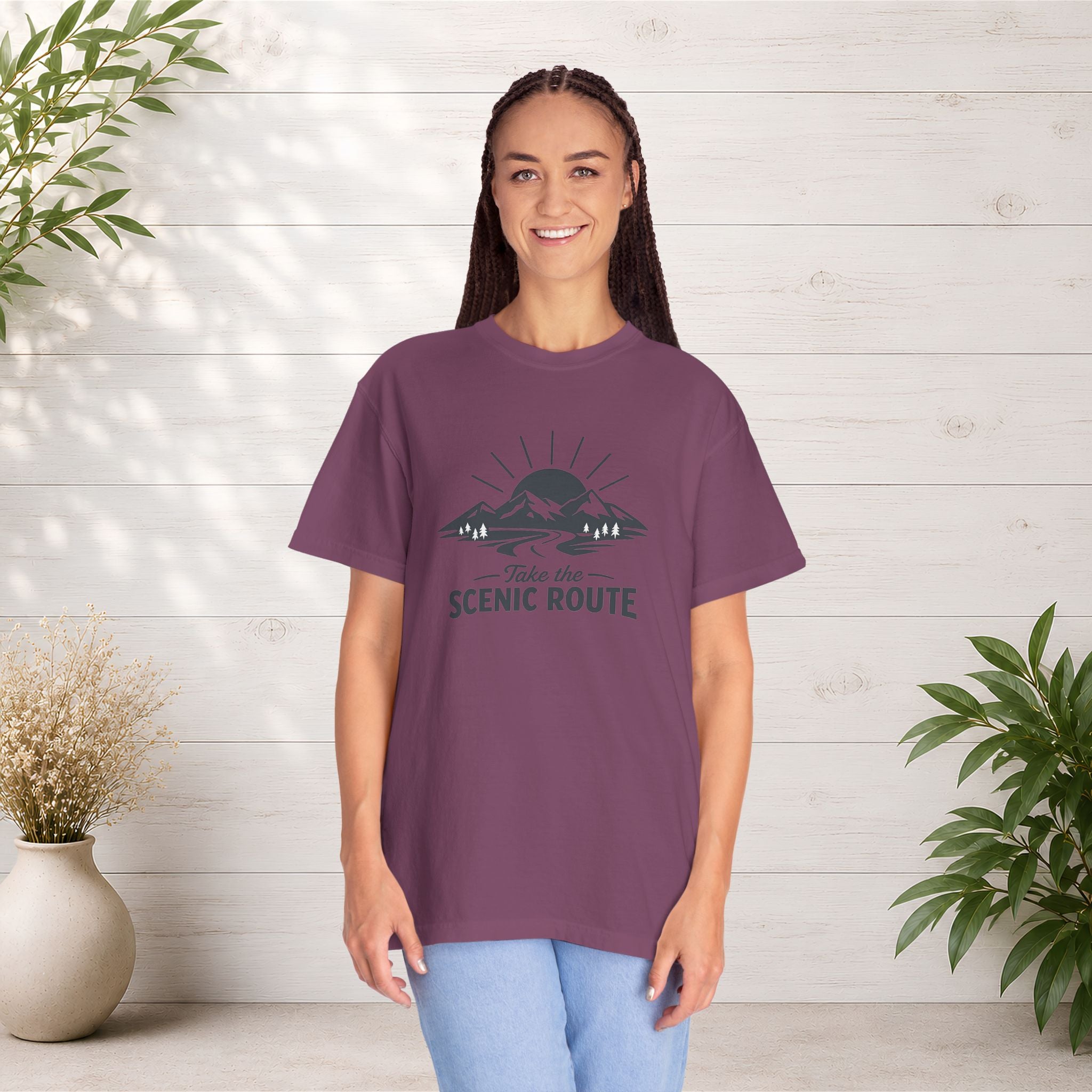 Scenic Route T‑Shirt — Take the Scenic Route Mountain Adventure Tee