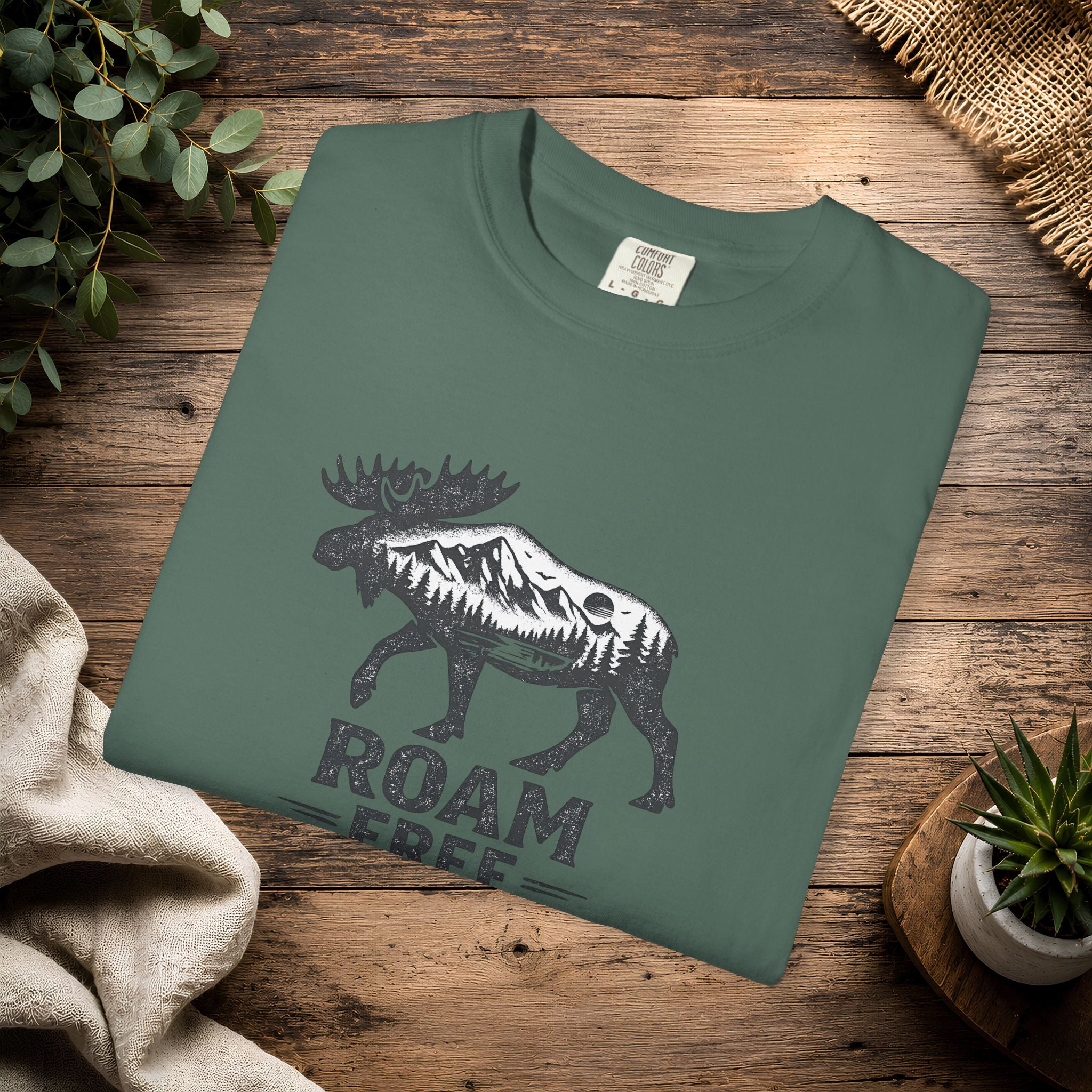 Roam Free Moose T-Shirt — Outdoorsy Nature Graphic Tee