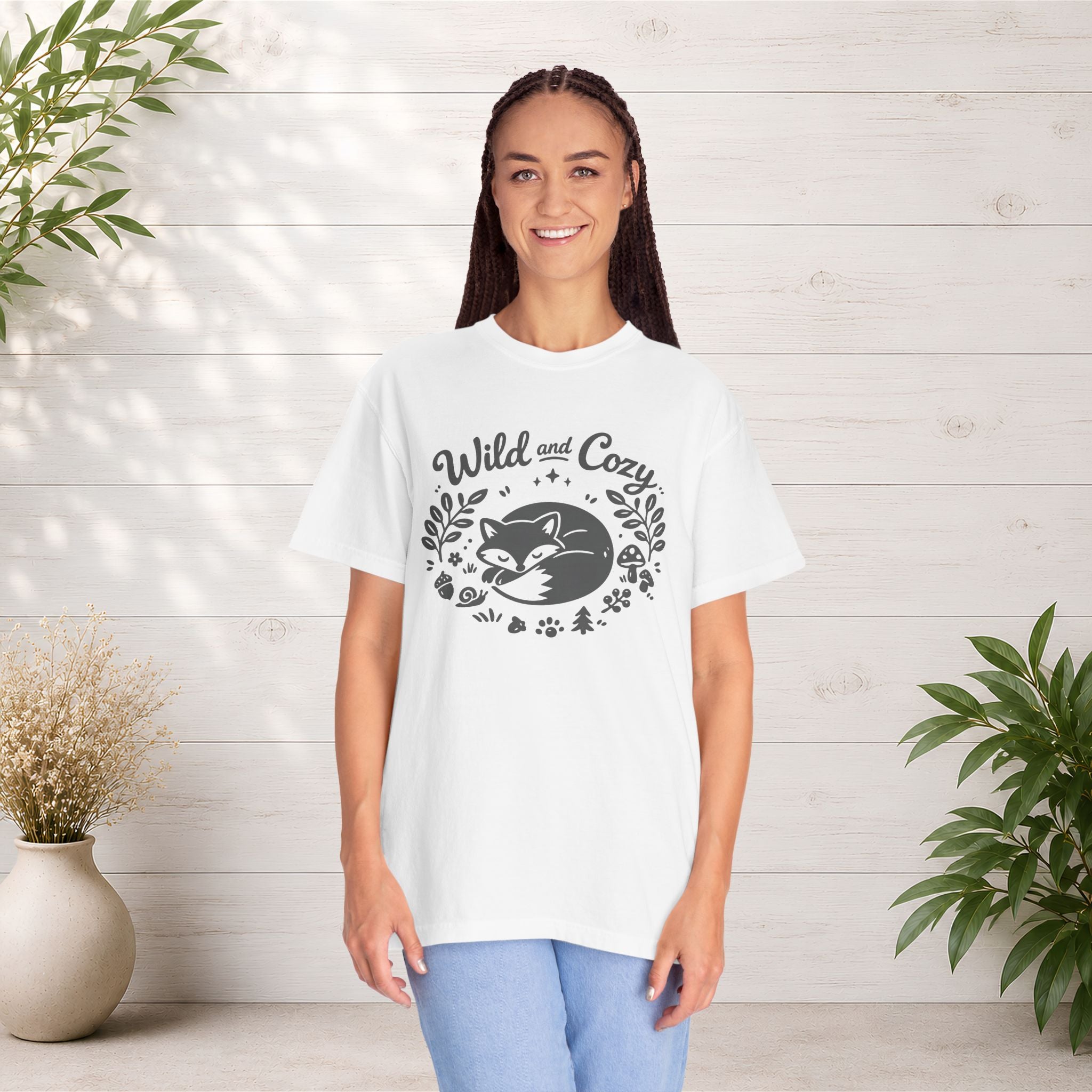 "Wild and Cozy" Fox Graphic T-Shirt