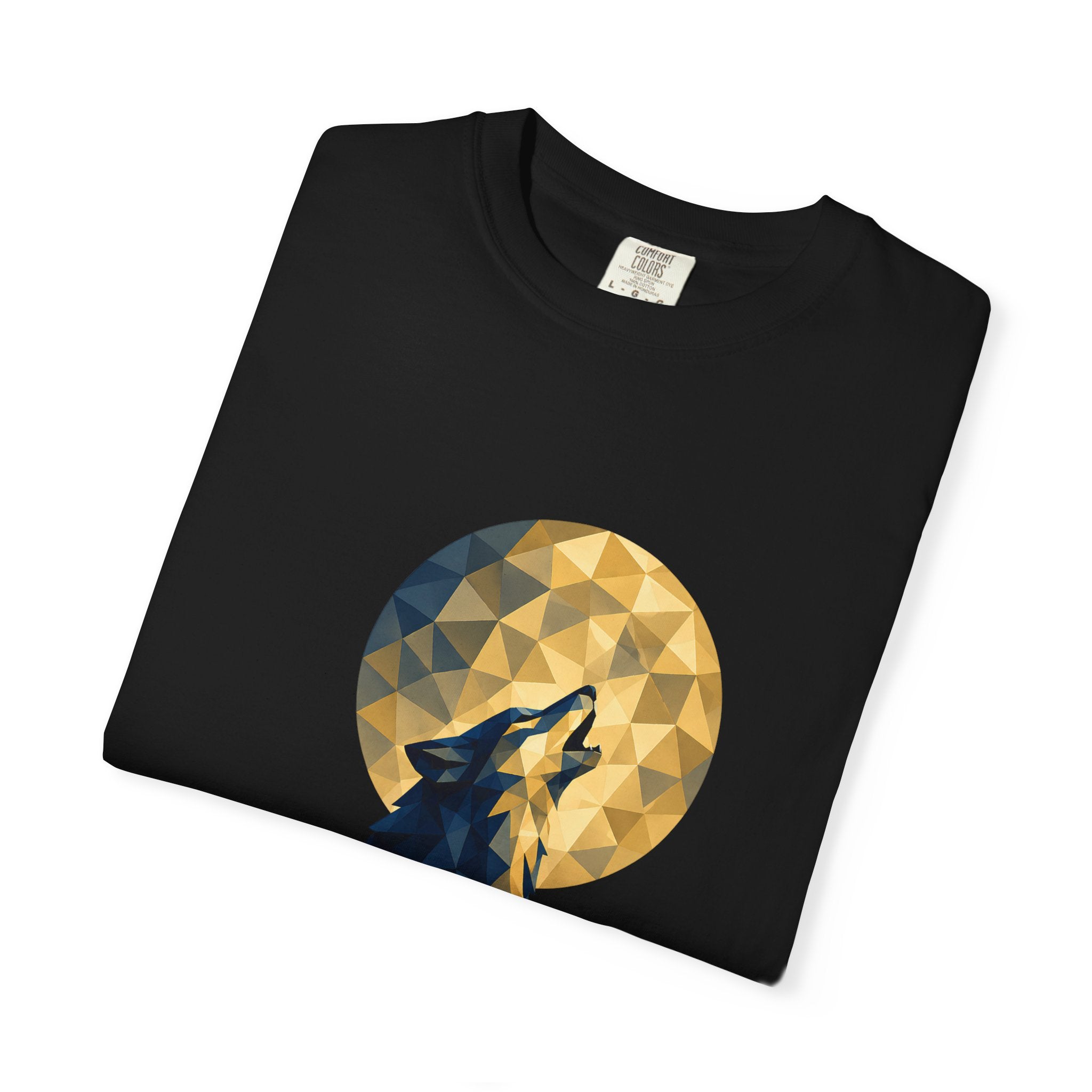 Geometric Howling Wolf T-Shirt | Moon Silhouette