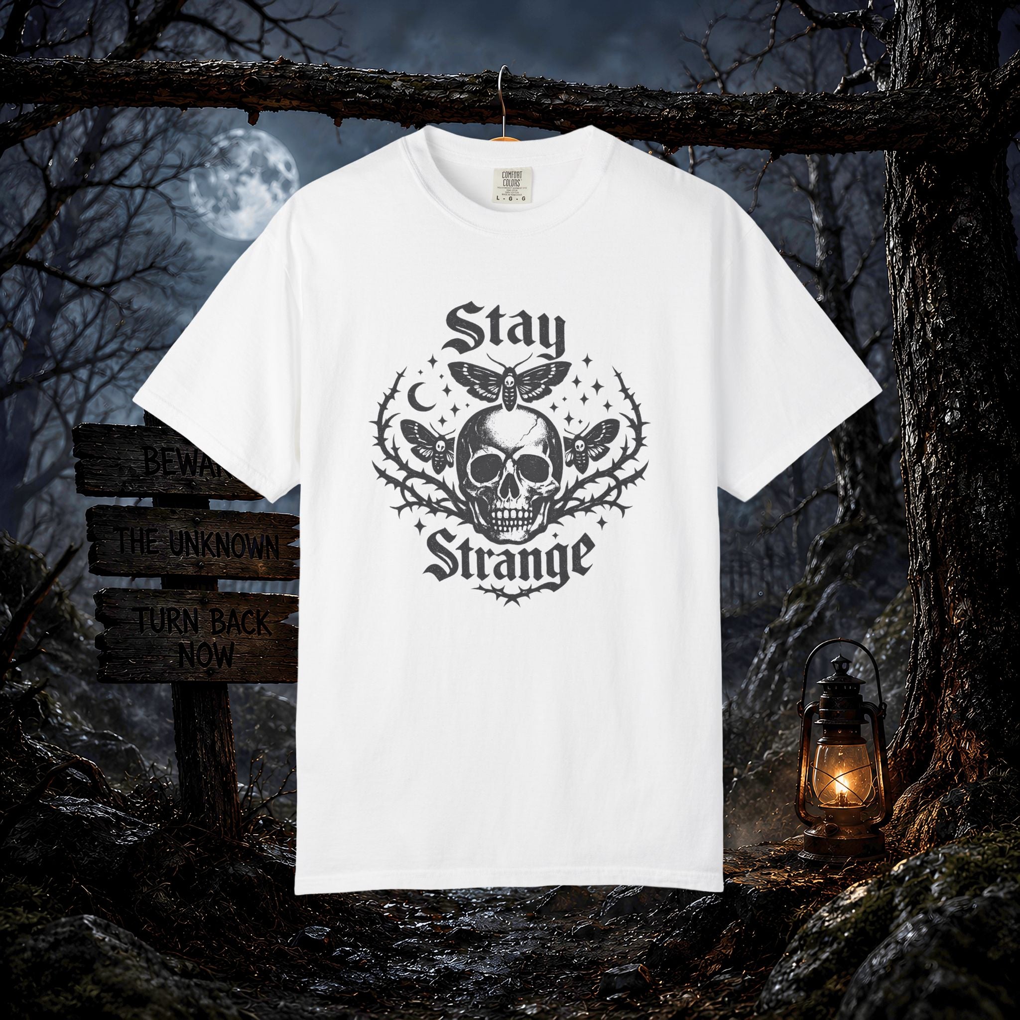 Stay Strange Skull T-Shirt — Gothic Skull Graphic Tee