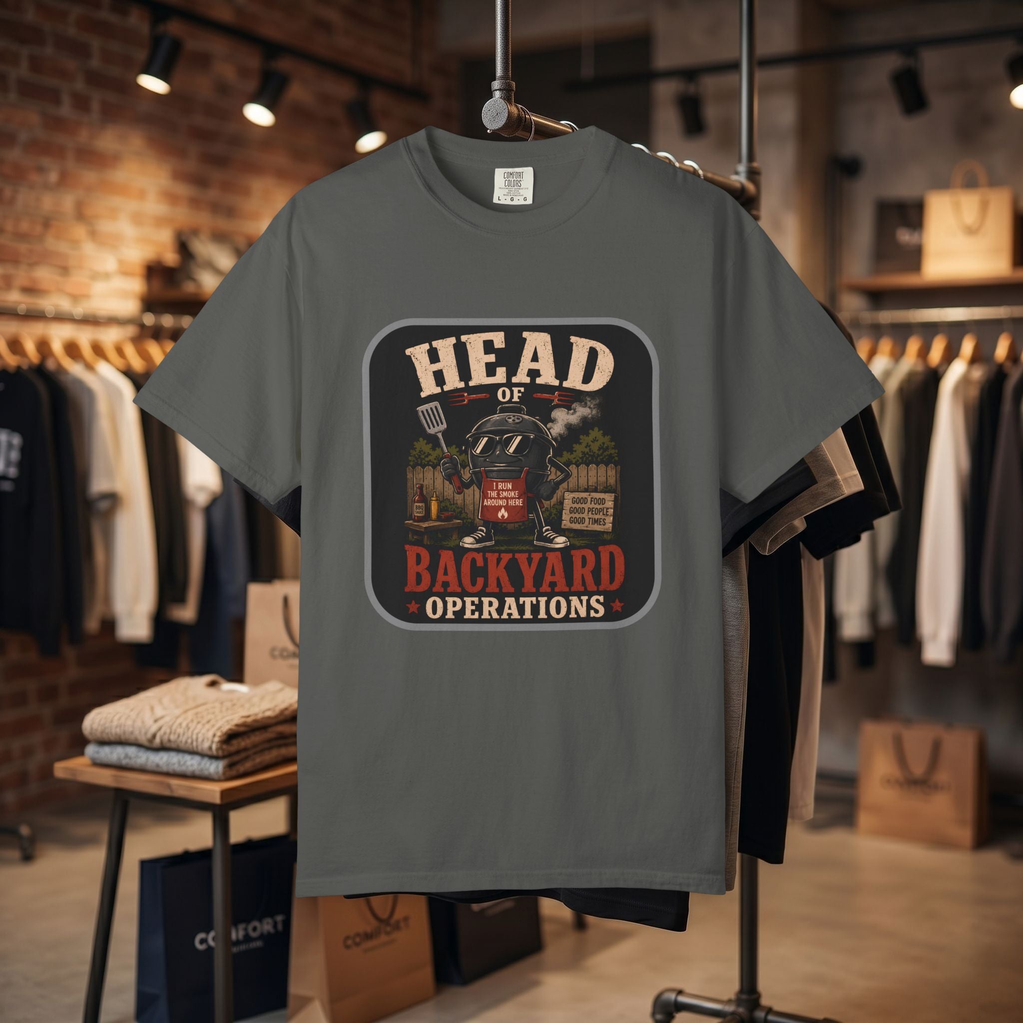 Head of Backyard Operations T-Shirt | BBQ Grill Vintage Graphic