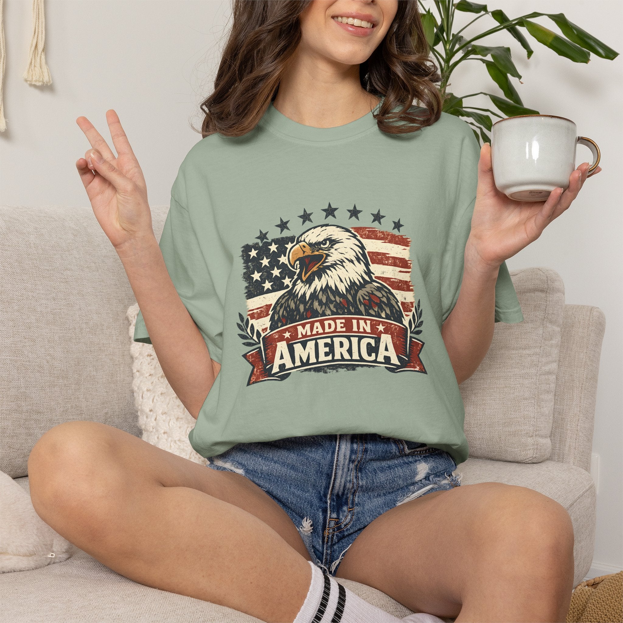Made in America Eagle T-Shirt — Patriotic USA Flag Graphic Tee