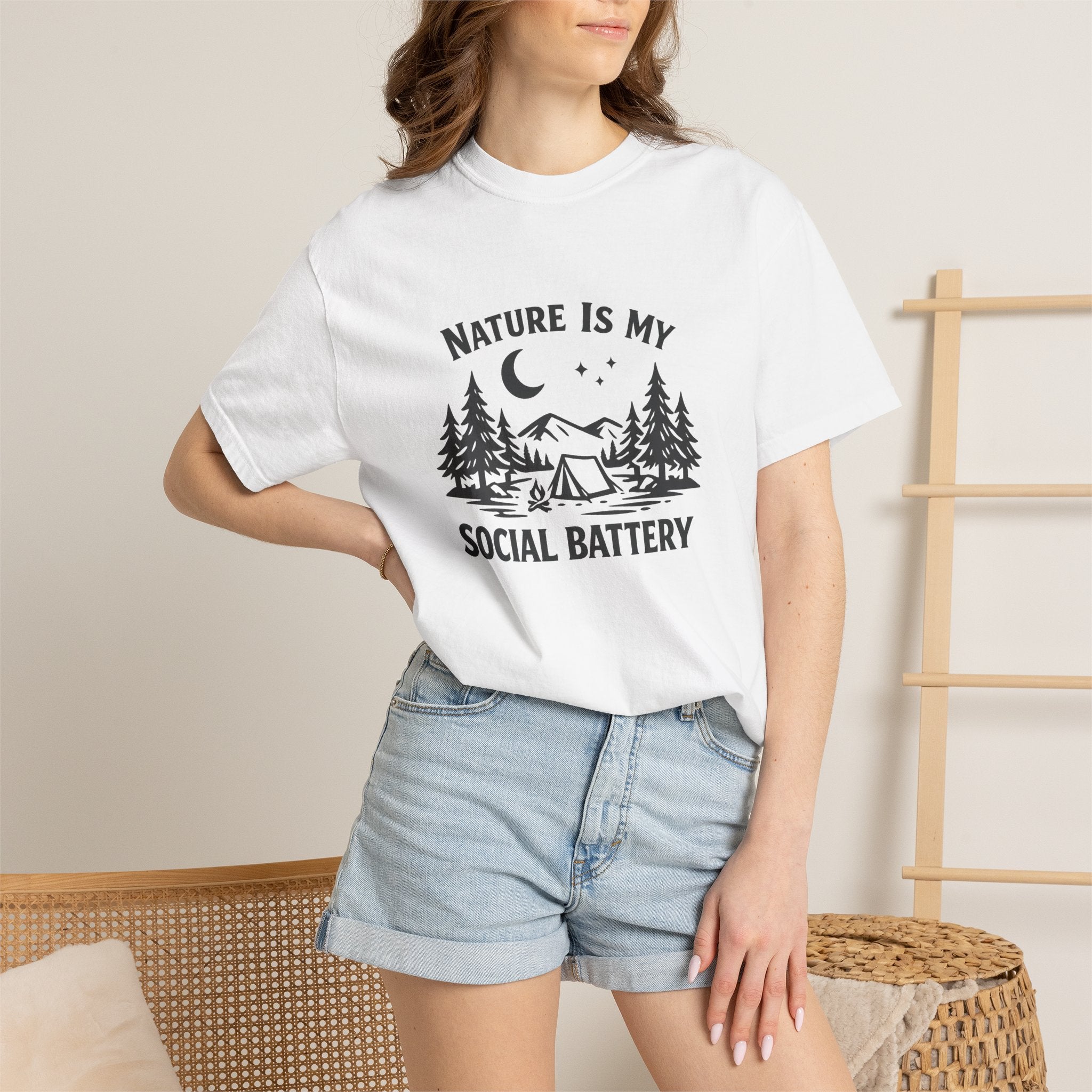 Nature Is My Social Battery T-Shirt — Outdoor Enthusiast Graphic Tee