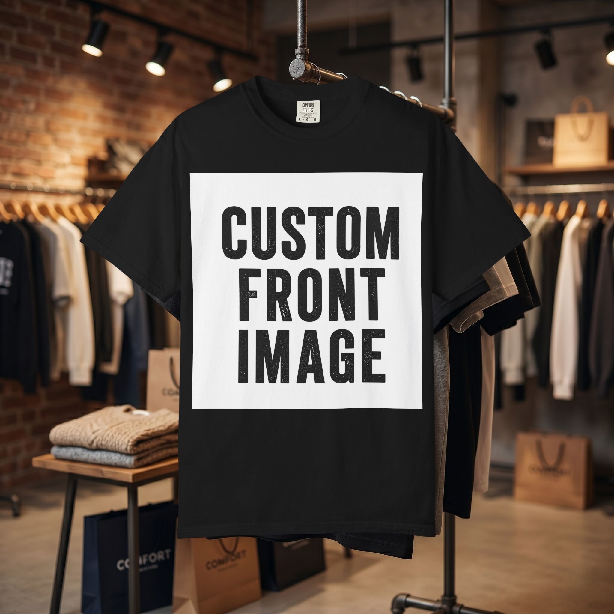 Custom Square Image Front T-Shirt - Add Your Own Image