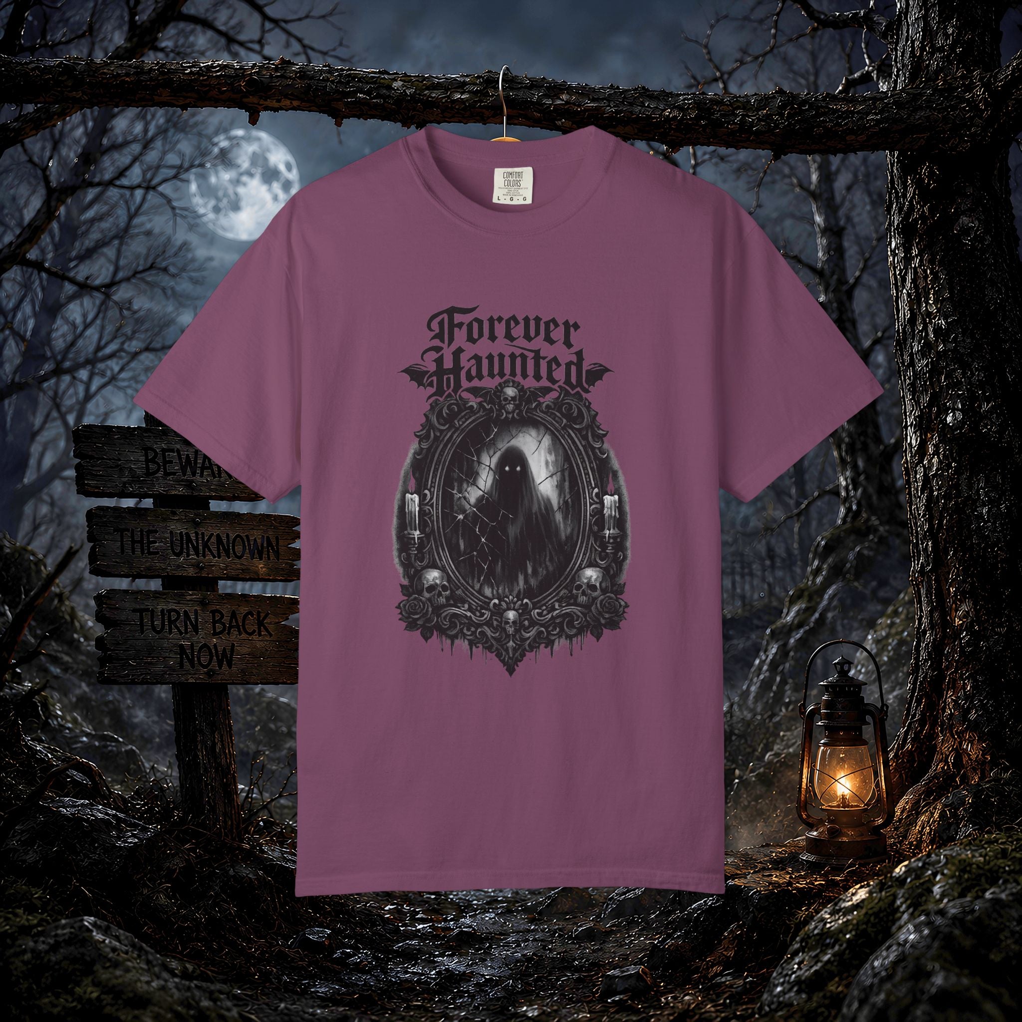 Forever Haunted T-Shirt — Gothic Ghost Graphic Tee
