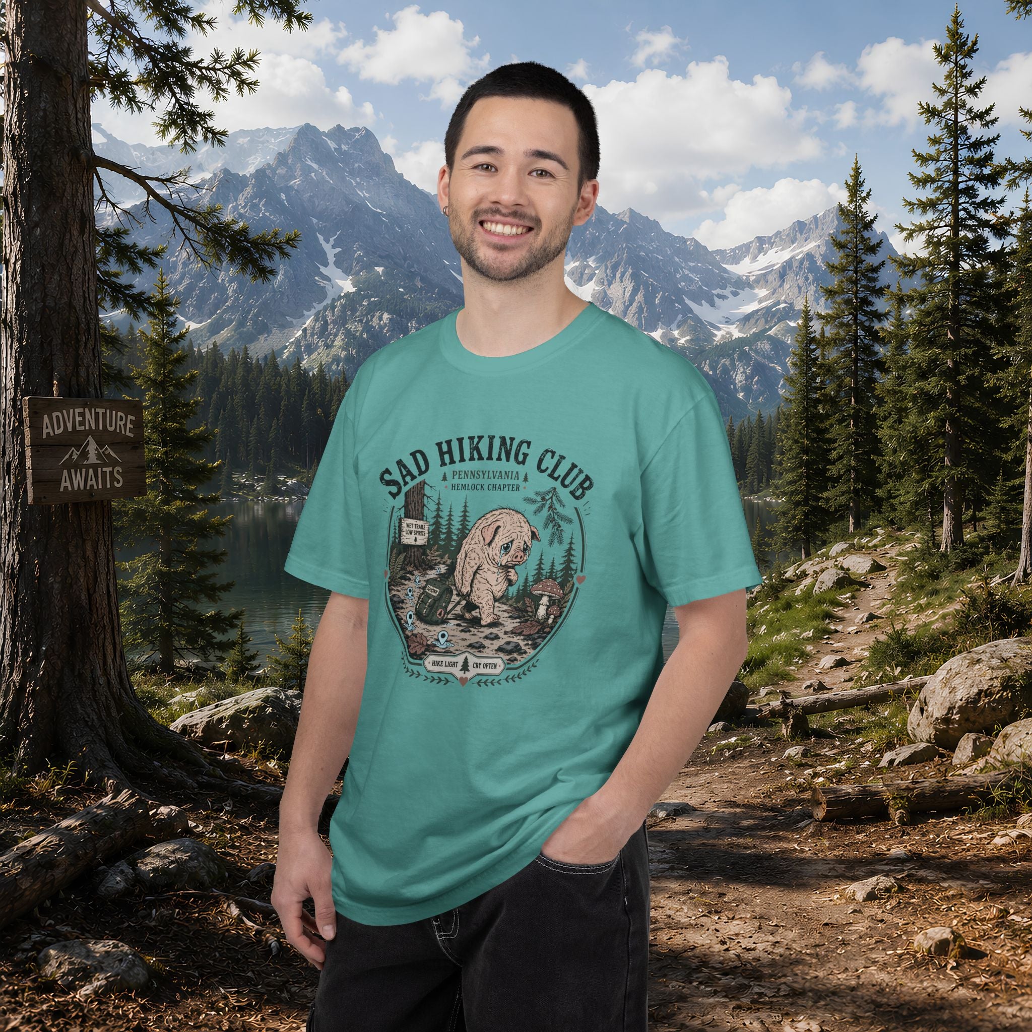 Squonk Sad Hiking Club T-Shirt — Vintage Mountain Camping Tee