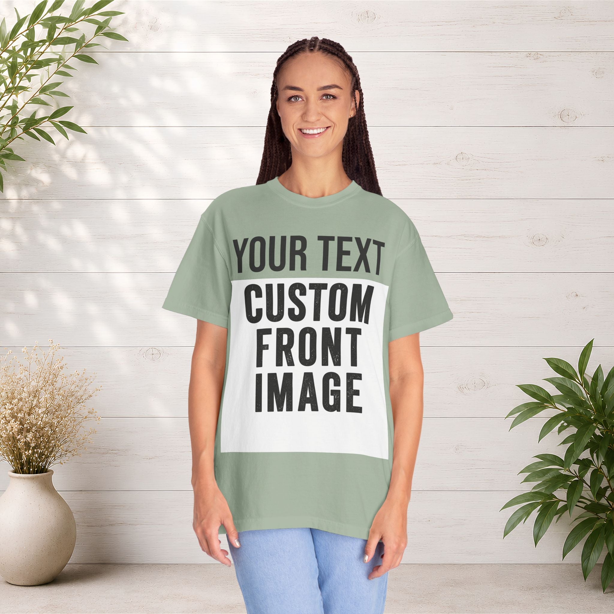 Custom Front Print T-Shirt — Personalized Text & Image Tee