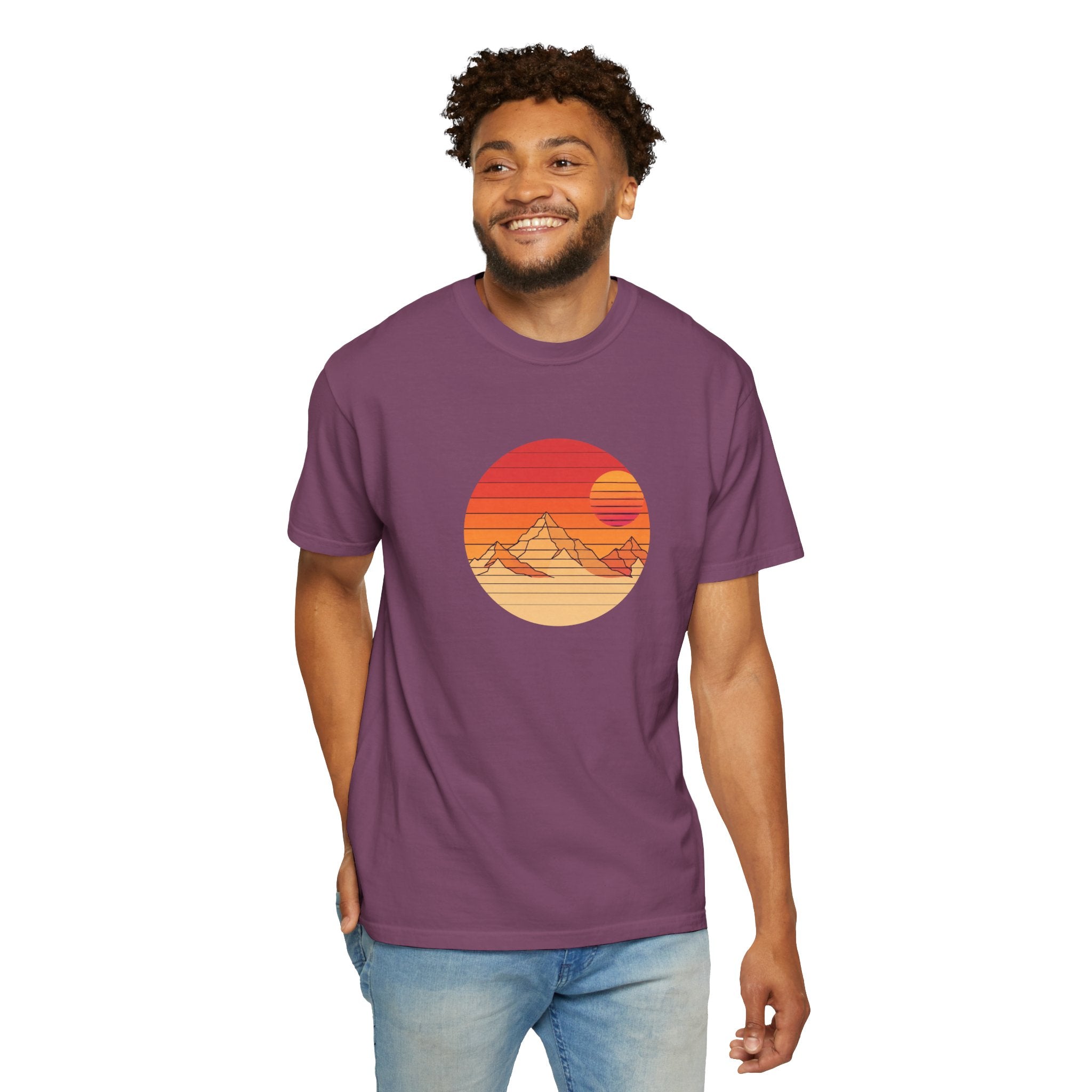 Retro Sunset Mountain T-shirt | Vintage Mountain Graphic Tee