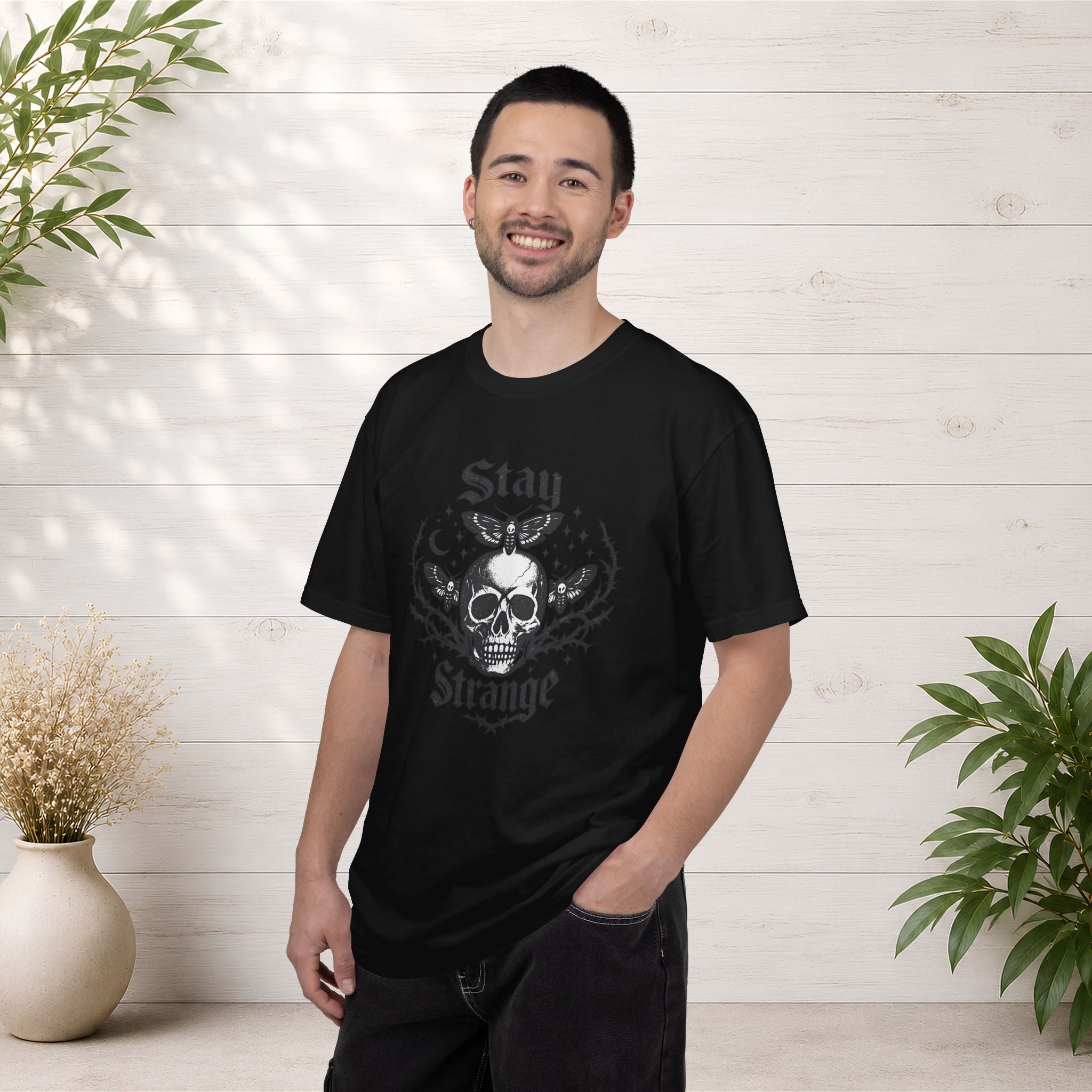 Stay Strange Skull T-Shirt — Gothic Skull Graphic Tee