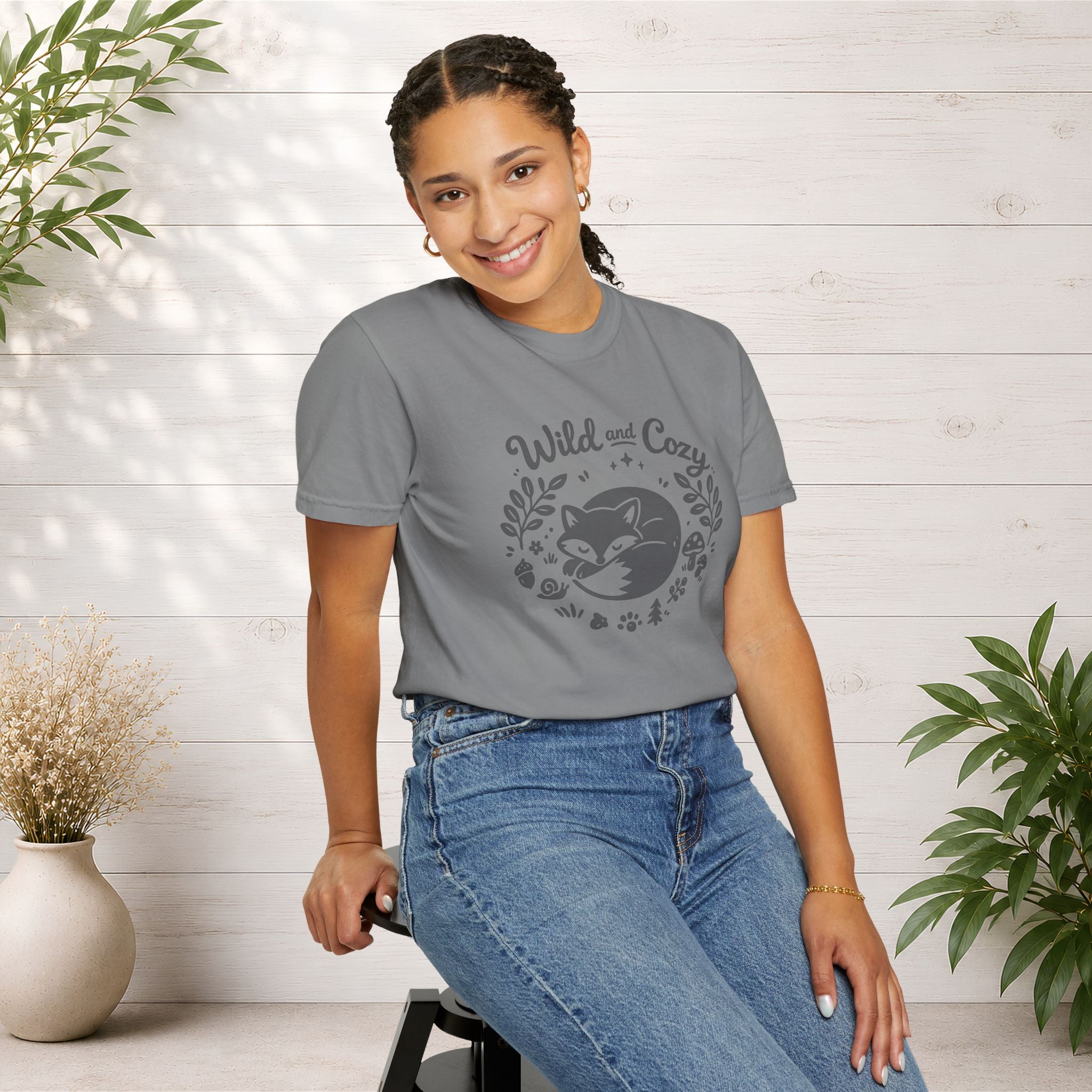 "Wild and Cozy" Fox Graphic T-Shirt