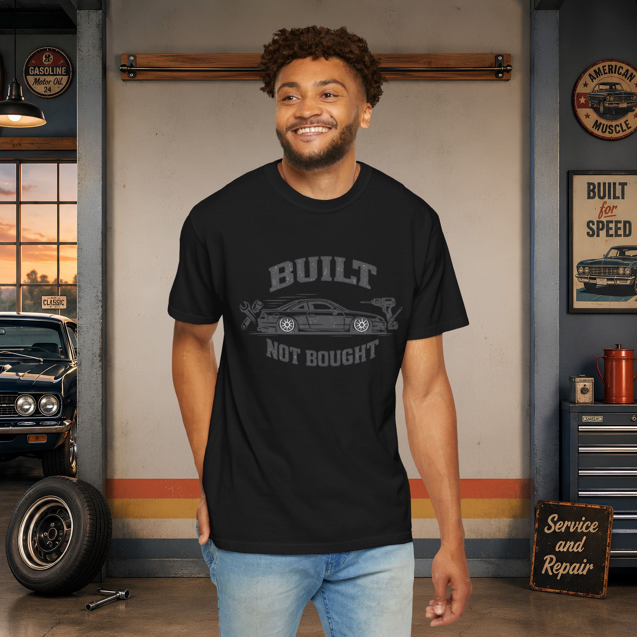 Built Not Bought Car T-Shirt — Automotive Mechanic Tuner Tee