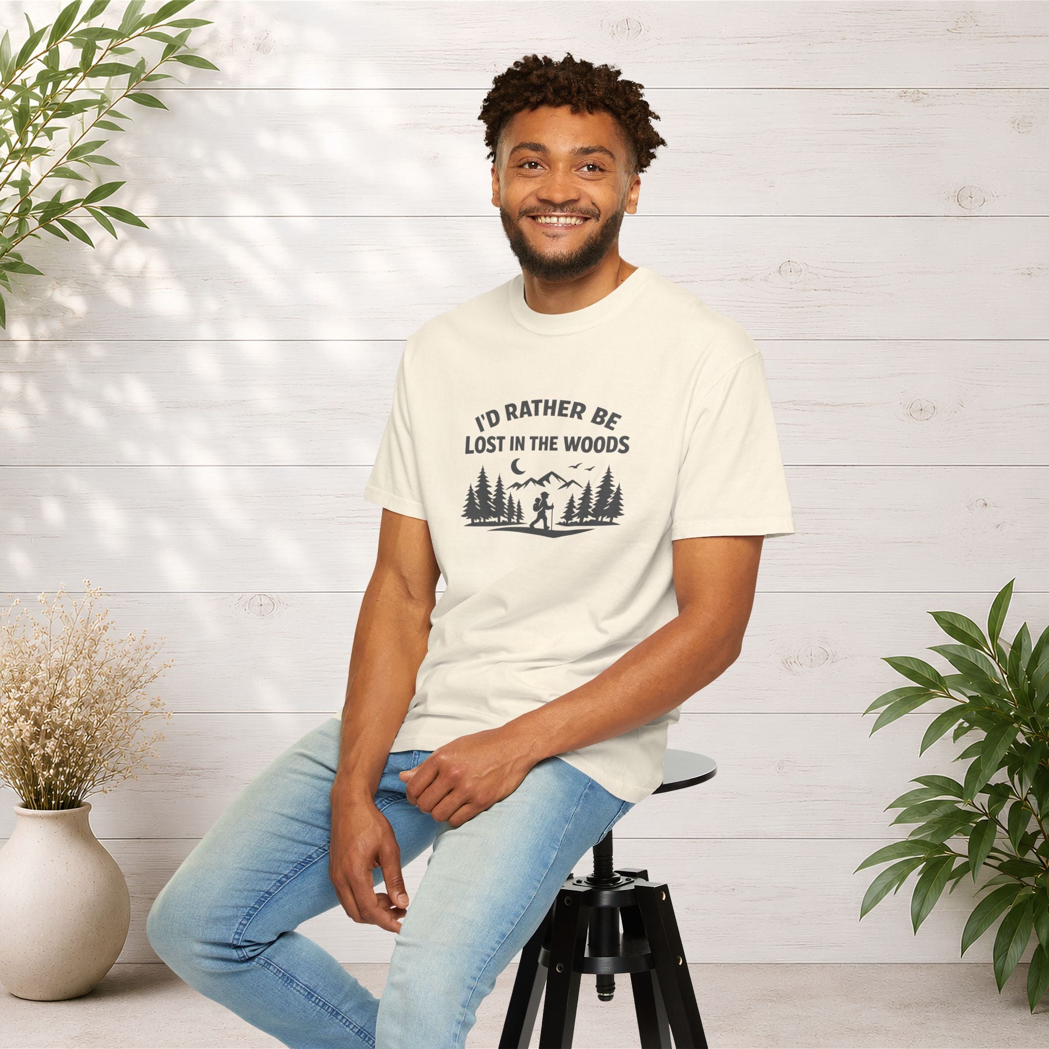 I'd Rather Be Lost In The Woods T-Shirt — Hiking Nature Graphic Tee