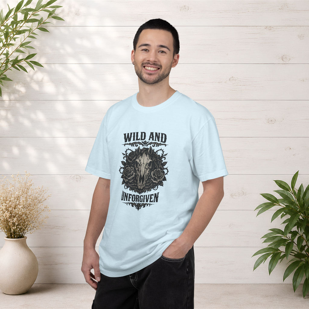 Wild and Unforgiven Skull Tee – Horse Rider Graphic T-Shirt