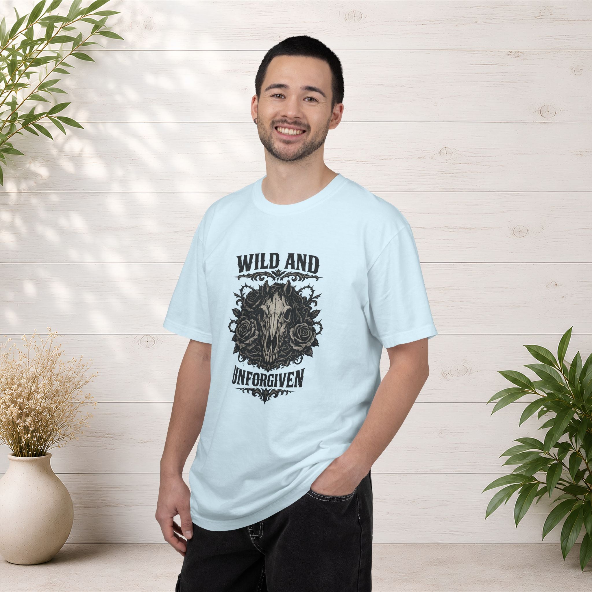 Wild and Unforgiven Skull Tee – Horse Rider Graphic T-Shirt