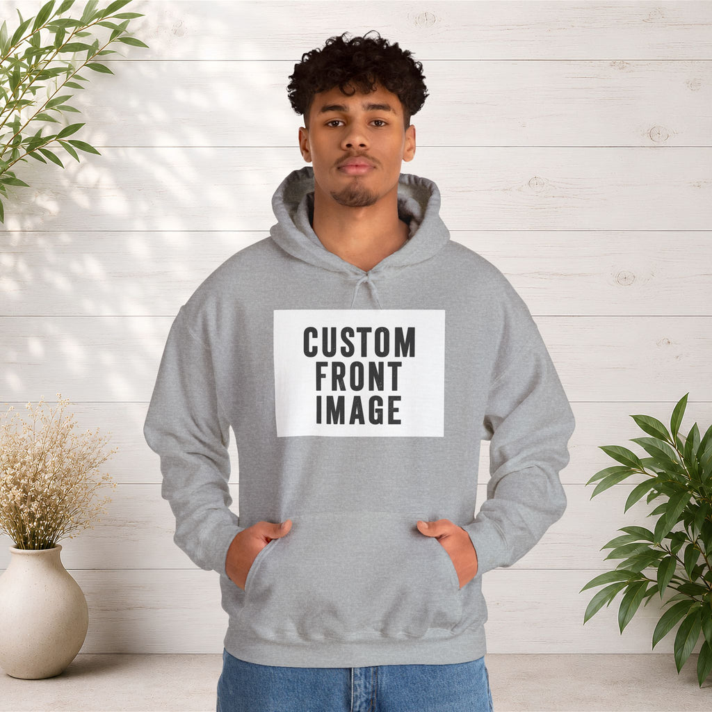 Custom Front Image Hoodie — Personalized White Pullover Hooded Sweatshirt