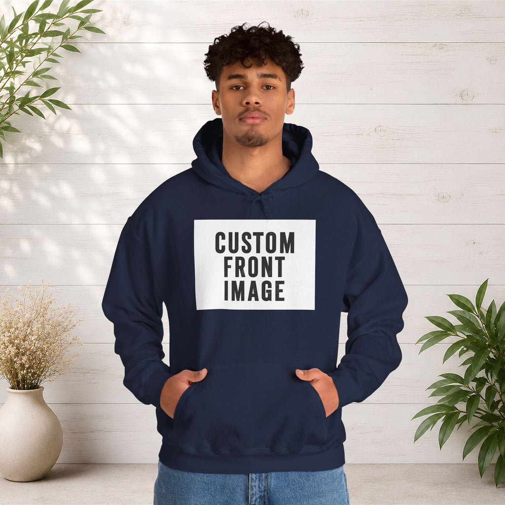 Custom Front Image Hoodie — Personalized White Pullover Hooded Sweatshirt