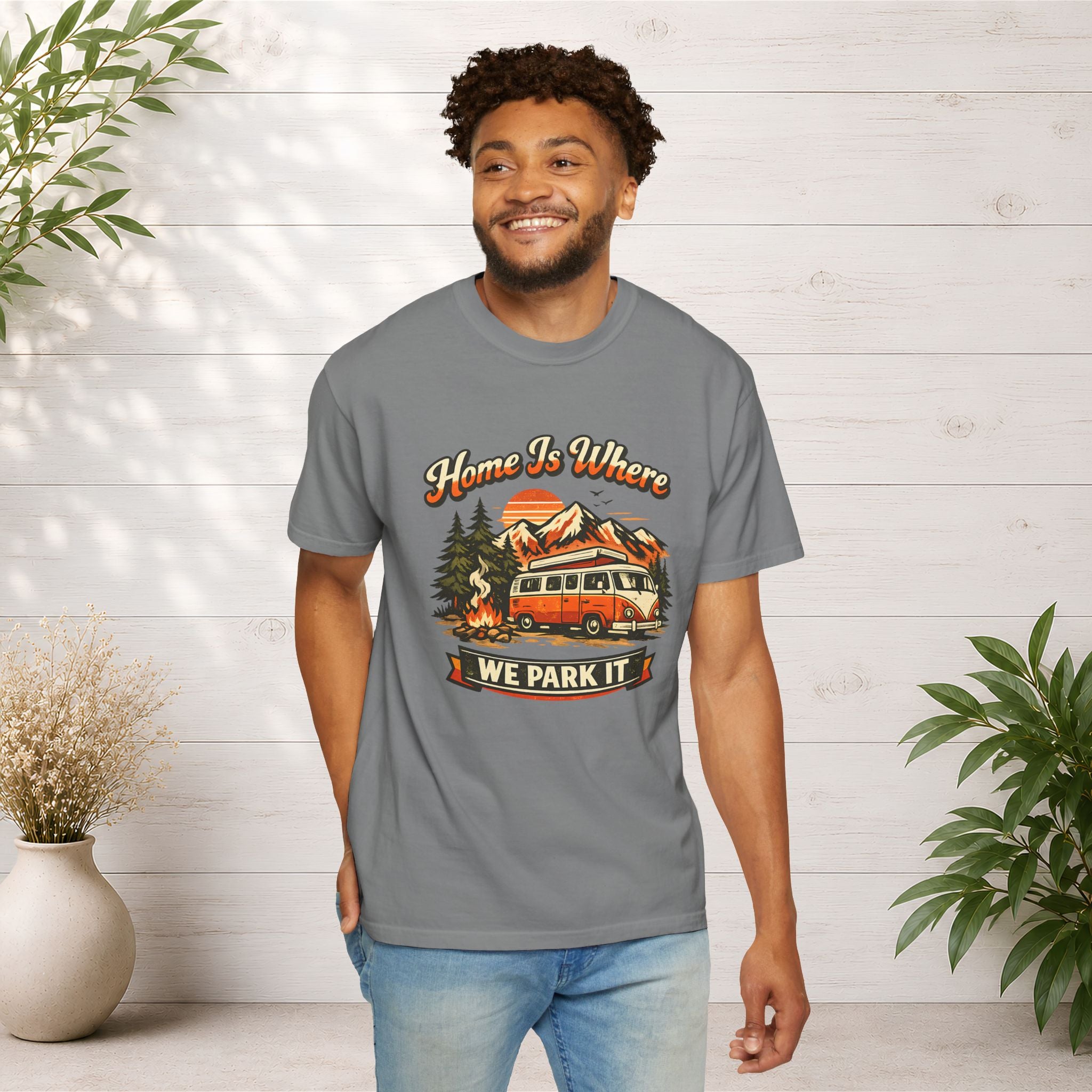 "Home Is Where We Park It" Camper Van Graphic Tee