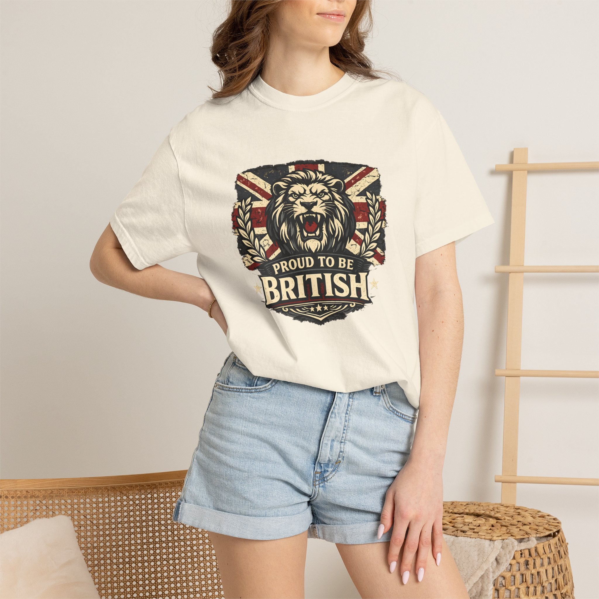 British Lion T-Shirt — "Proud to Be British" Union Jack Graphic Tee