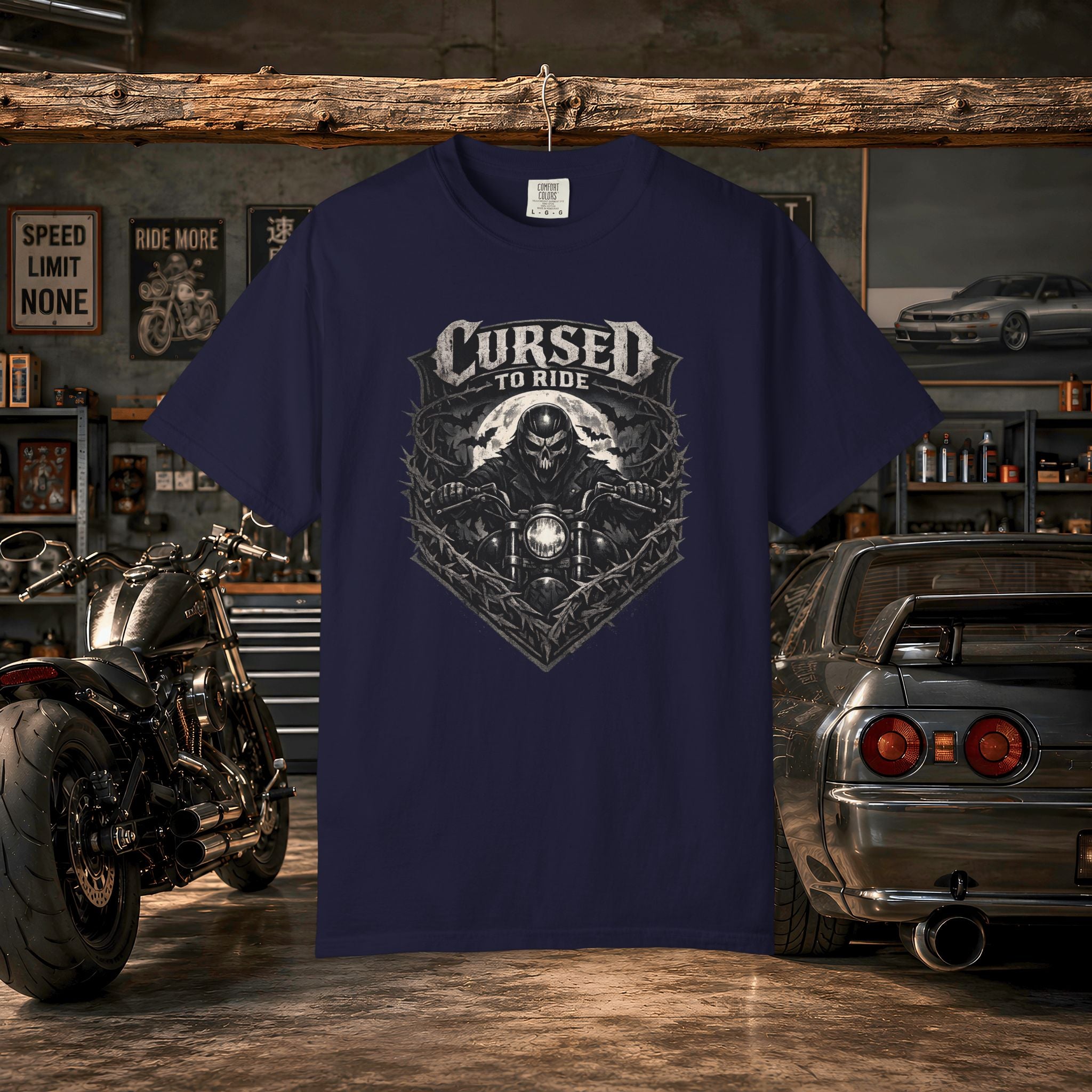 Cursed to Ride Motorcycle Graphic T-Shirt