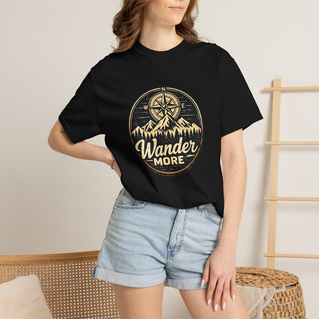 Wander More T-Shirt — Adventure Compass Graphic Tee