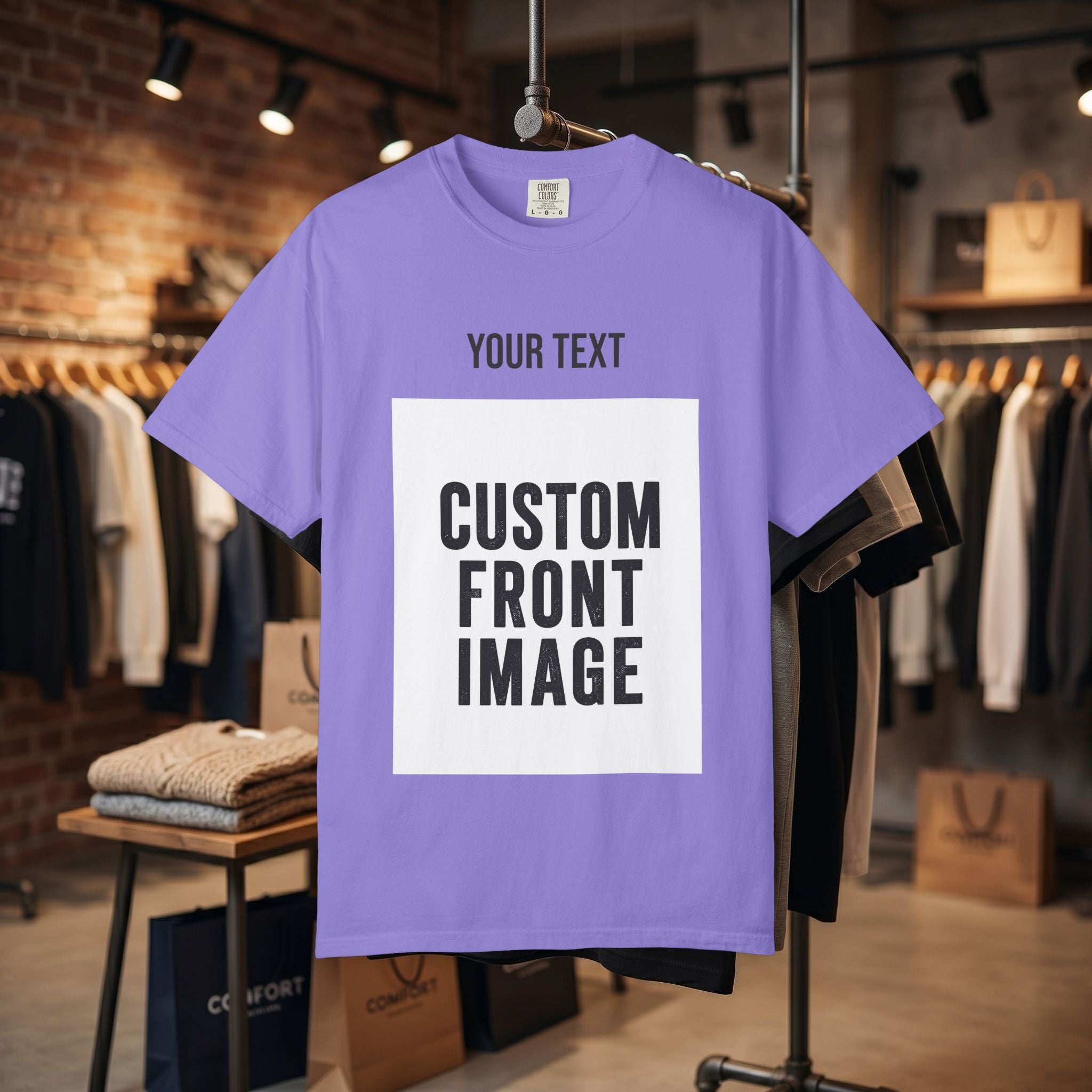 Custom Front Portrait Print T-Shirt — Personalized Text & Image Tee