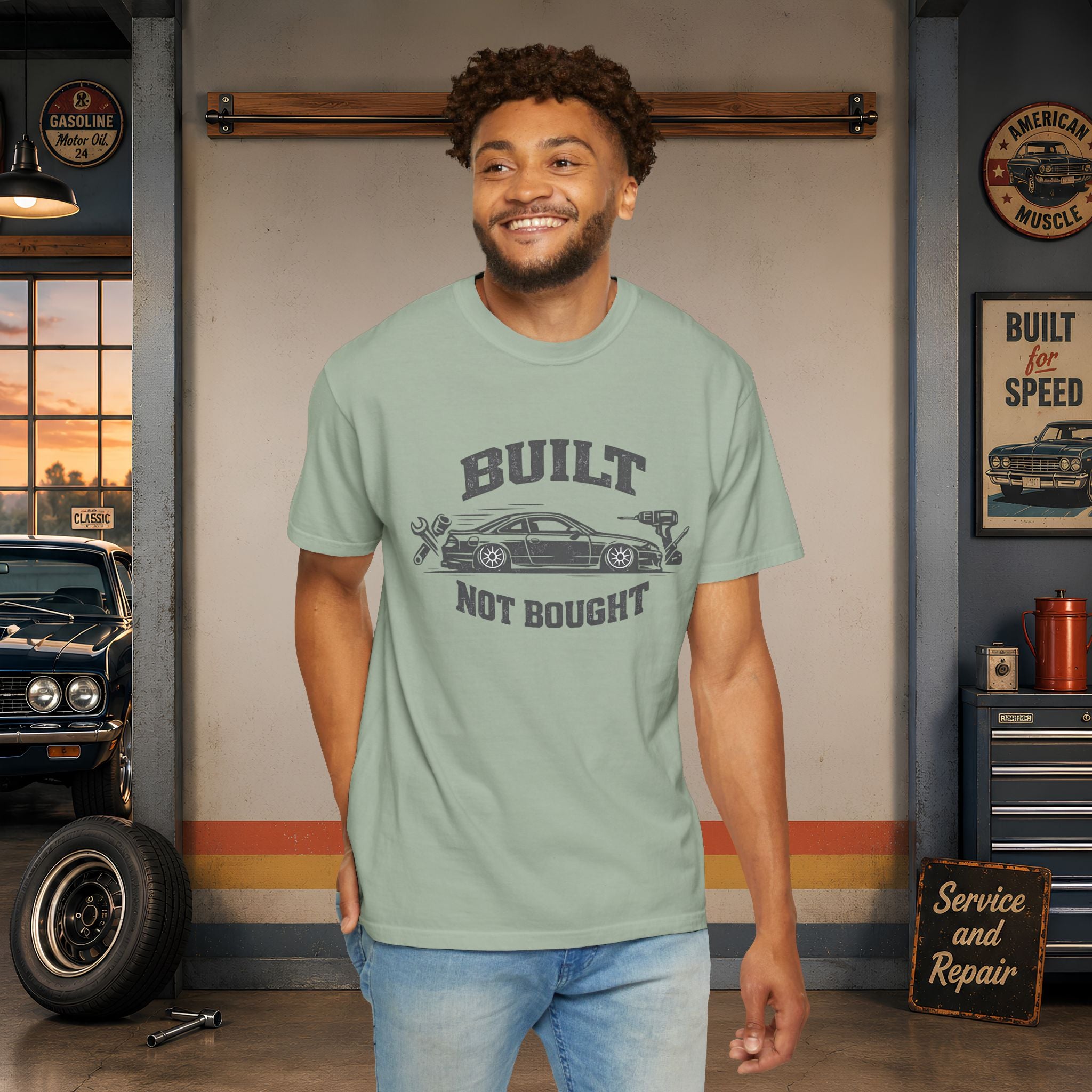 Built Not Bought Car T-Shirt — Automotive Mechanic Tuner Tee