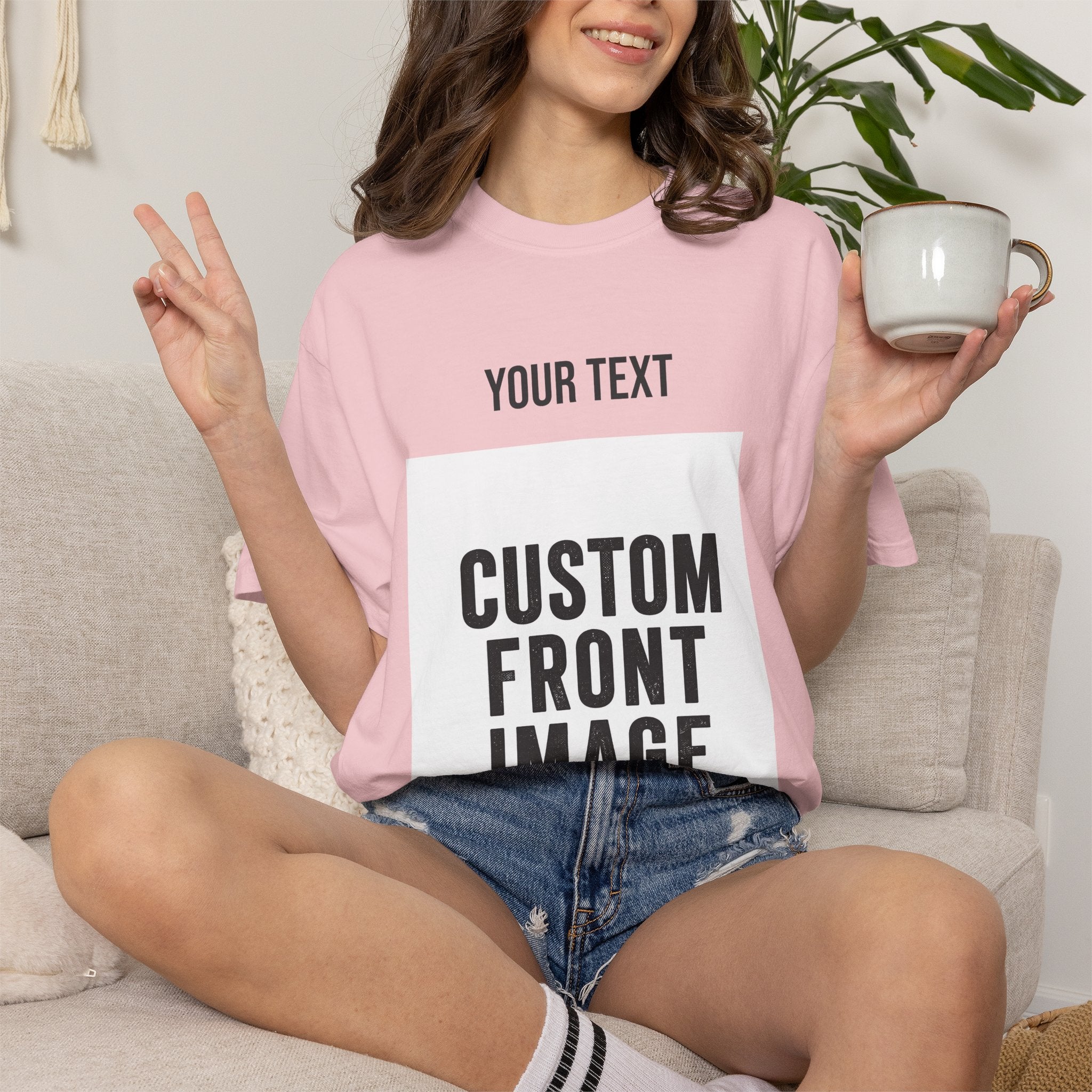 Custom Front Portrait Print T-Shirt — Personalized Text & Image Tee