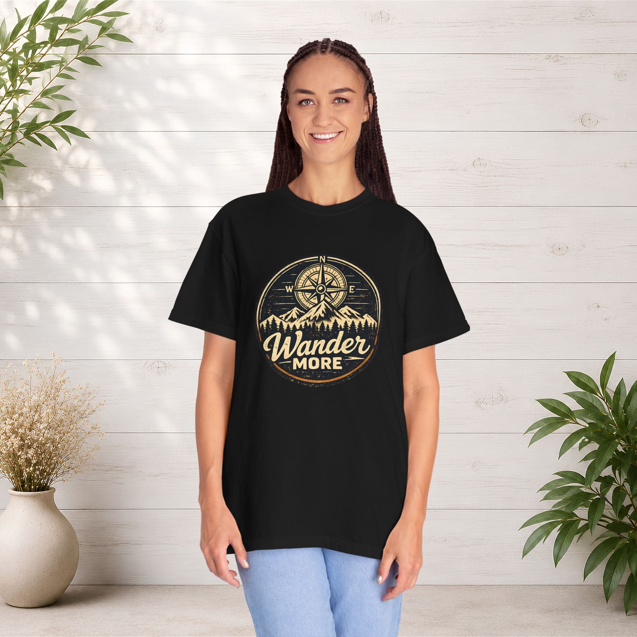Wander More T-Shirt — Adventure Compass Graphic Tee