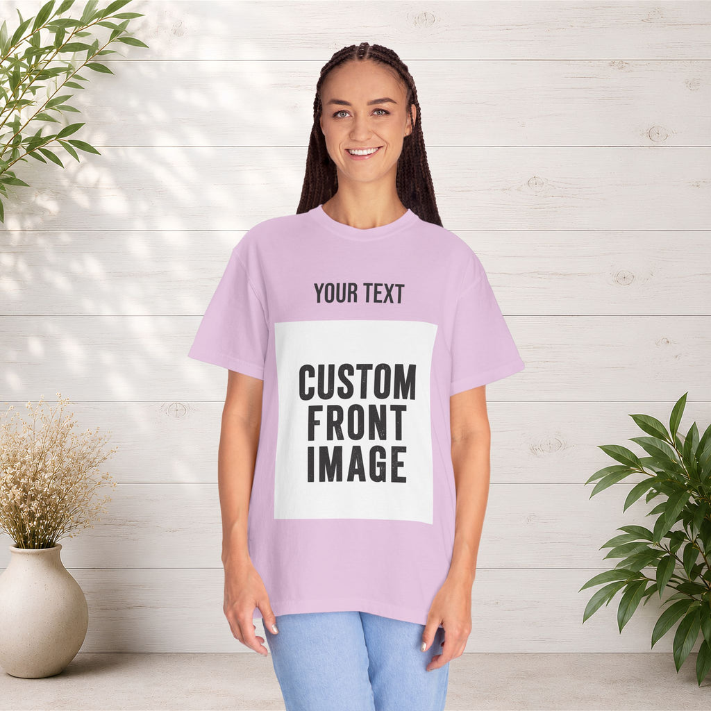 Custom Front Portrait Print T-Shirt — Personalized Text & Image Tee