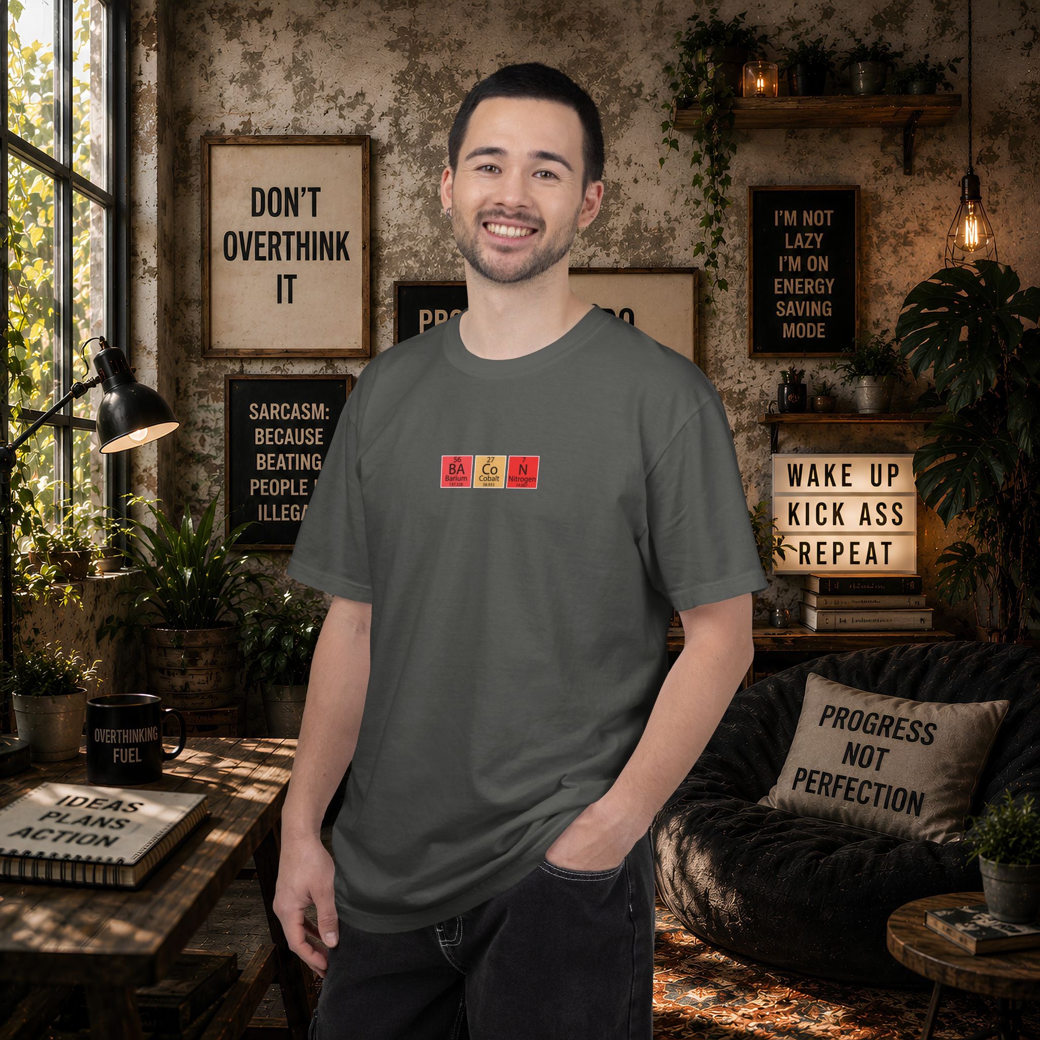 Bacon Chemistry T-Shirt — Periodic Table Style Food Graphic Tee