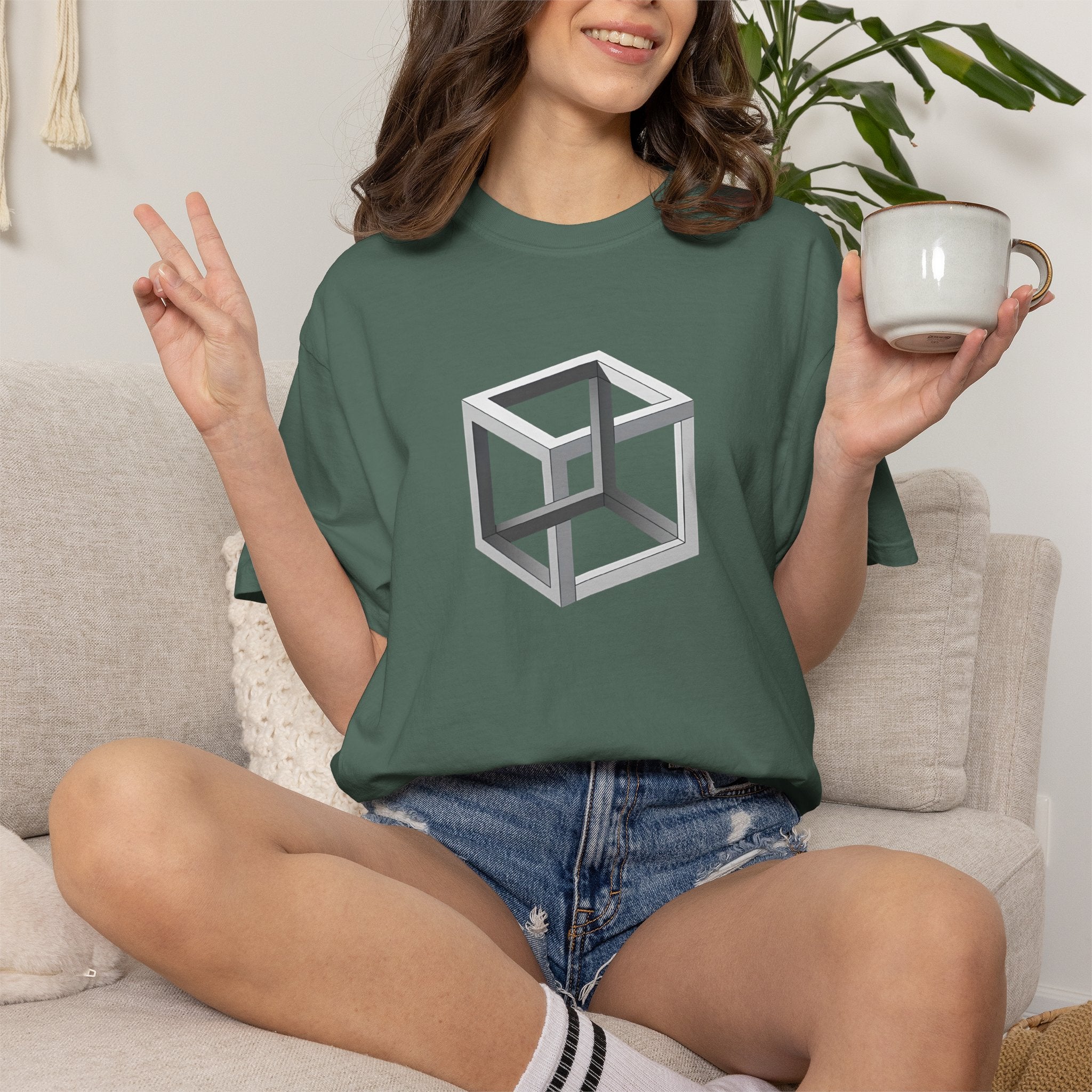 Optical Illusion Cube Depth T-Shirt
