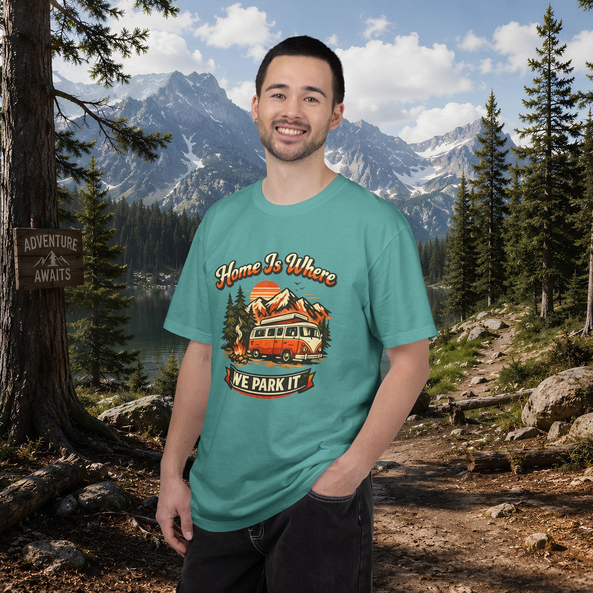 "Home Is Where We Park It" Camper Van Graphic Tee