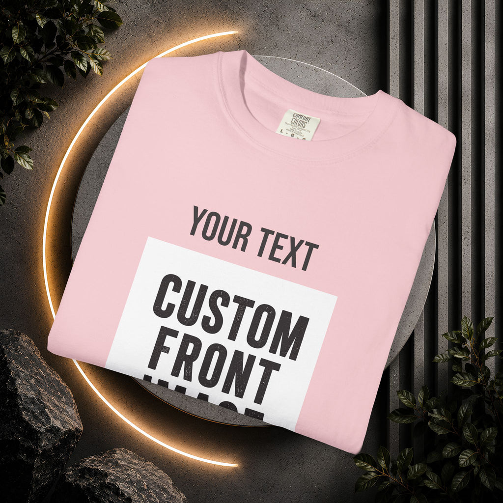 Custom Front Square Print T-Shirt — Personalized Text & Image Tee