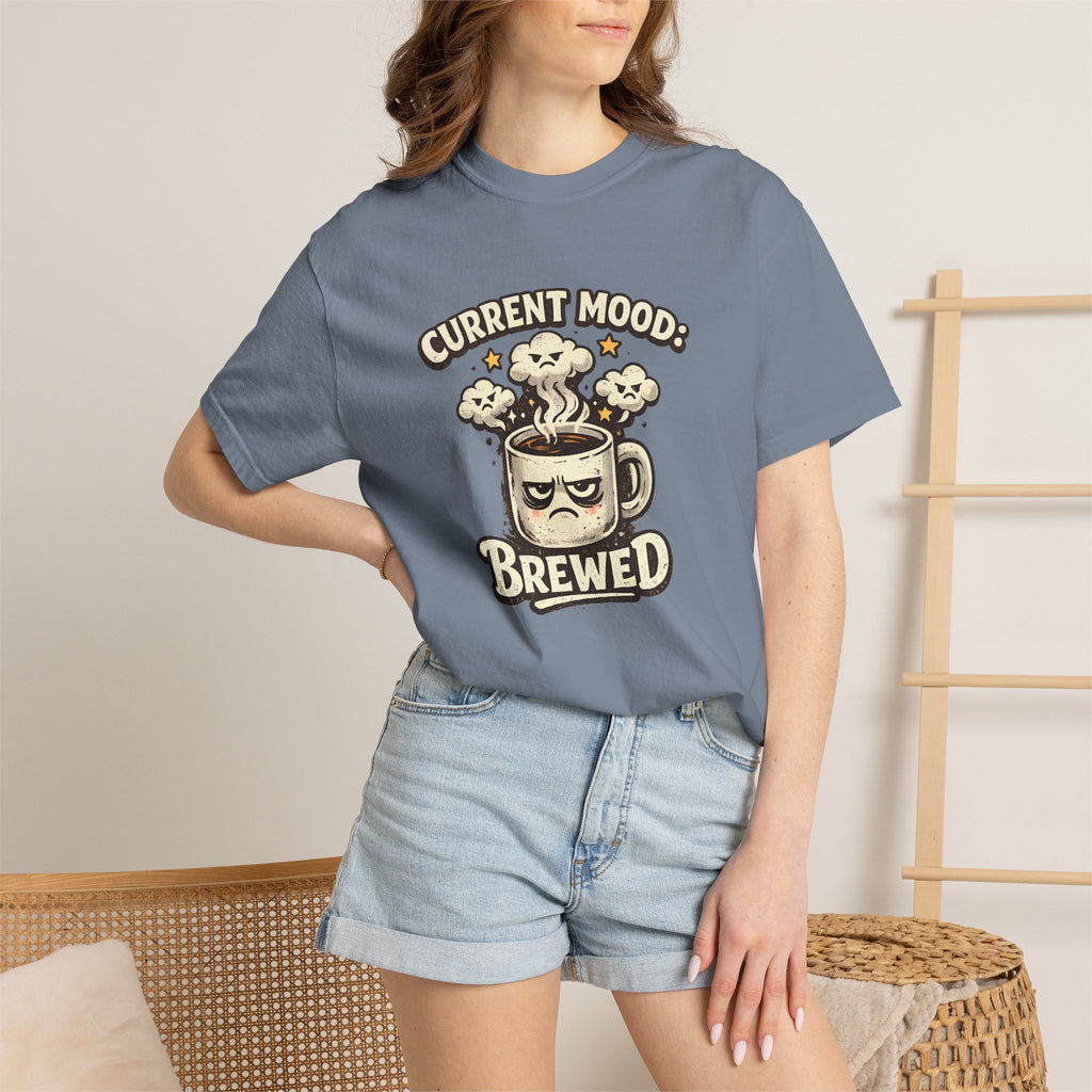 Coffee T-Shirt — "Current Mood: Brewed" Graphic Tee