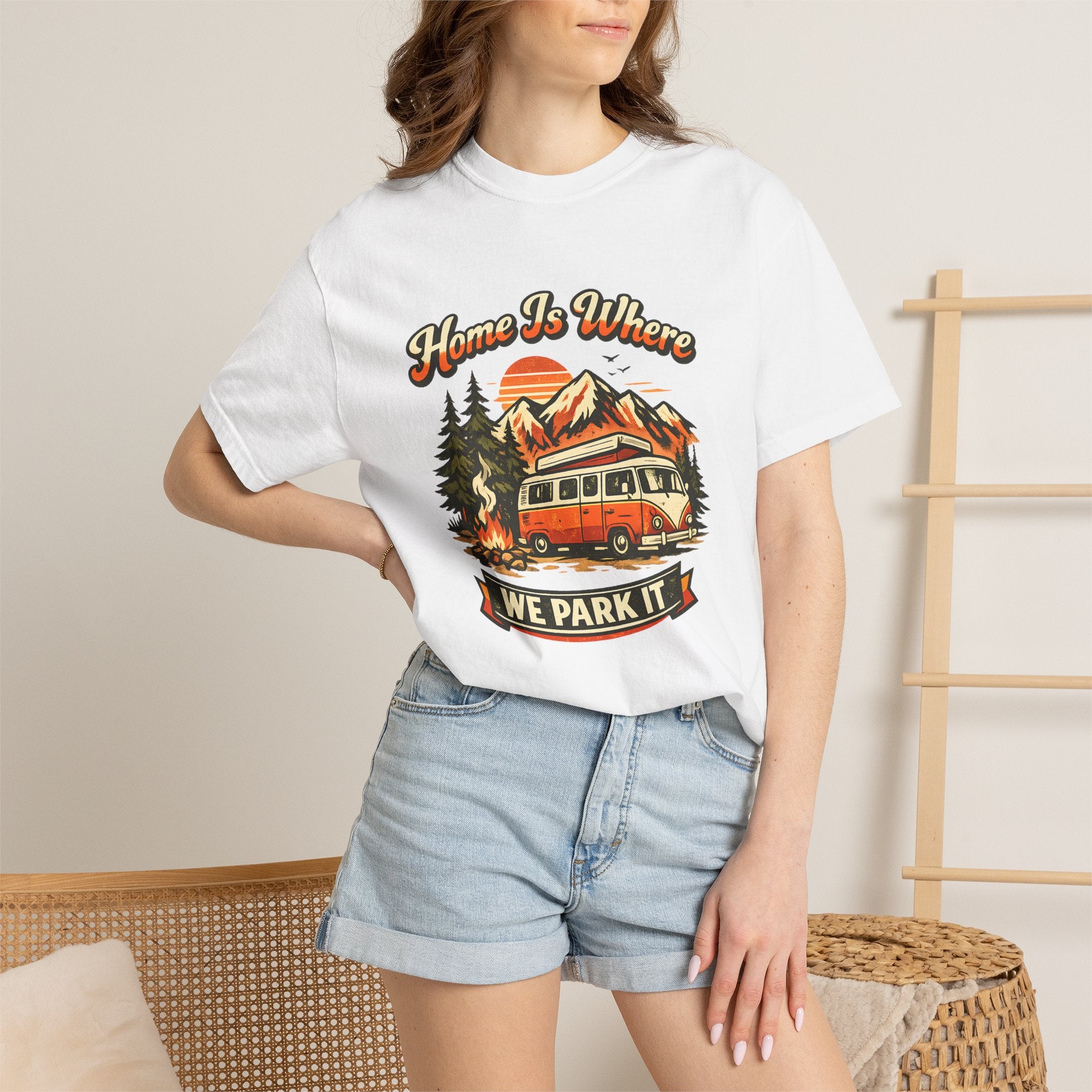 "Home Is Where We Park It" Camper Van Graphic Tee
