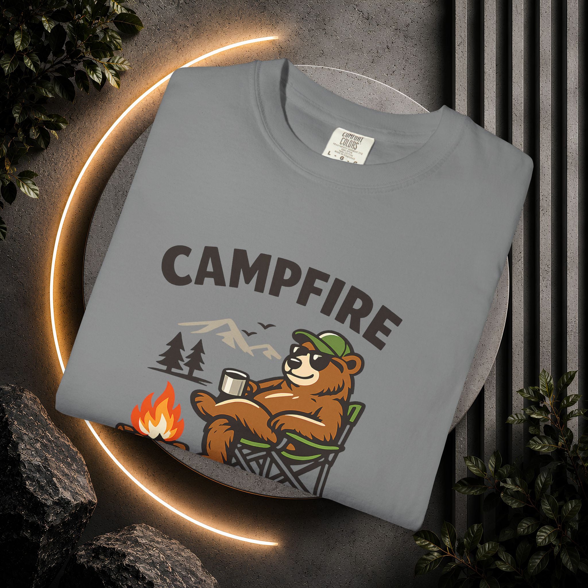 Campfire Supervisor T-Shirt — Funny Bear Camping Tee