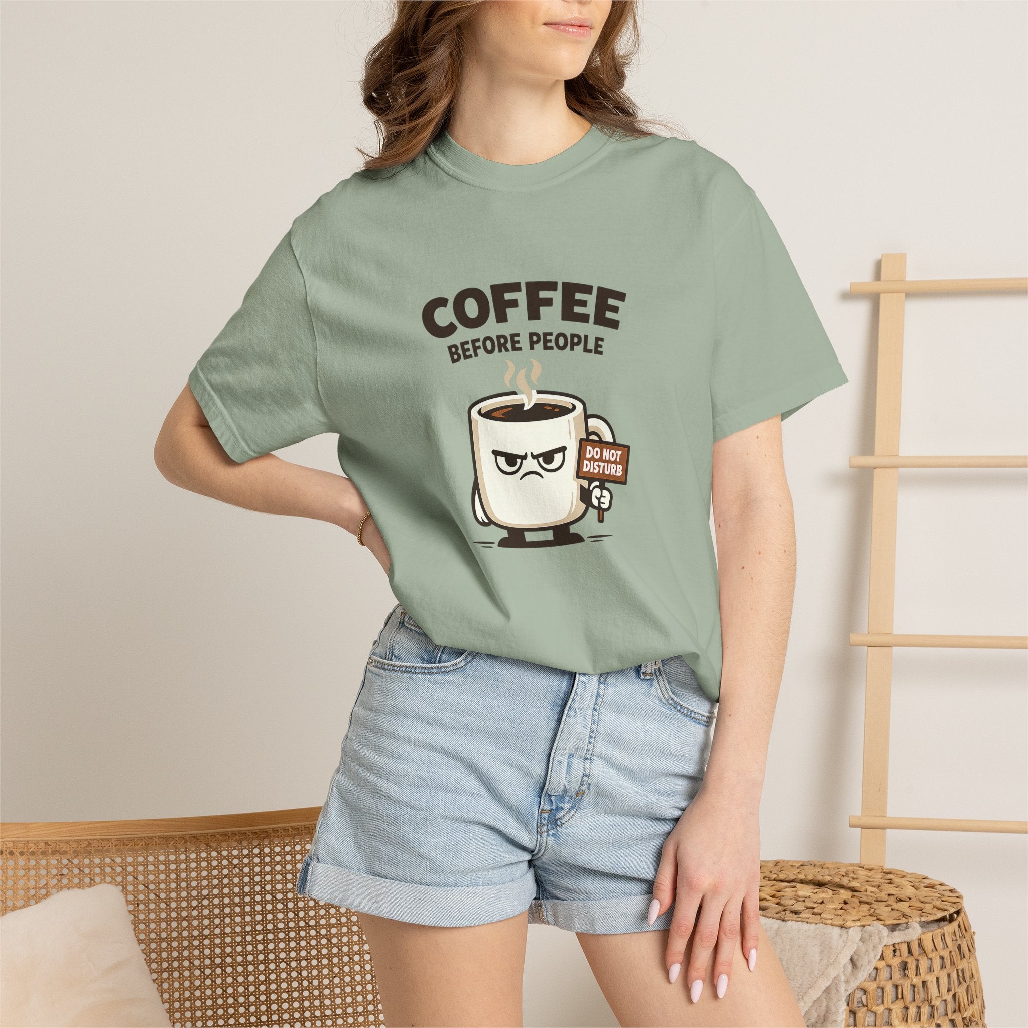 Coffee Before People T‑Shirt — Funny Morning Coffee Graphic Tee