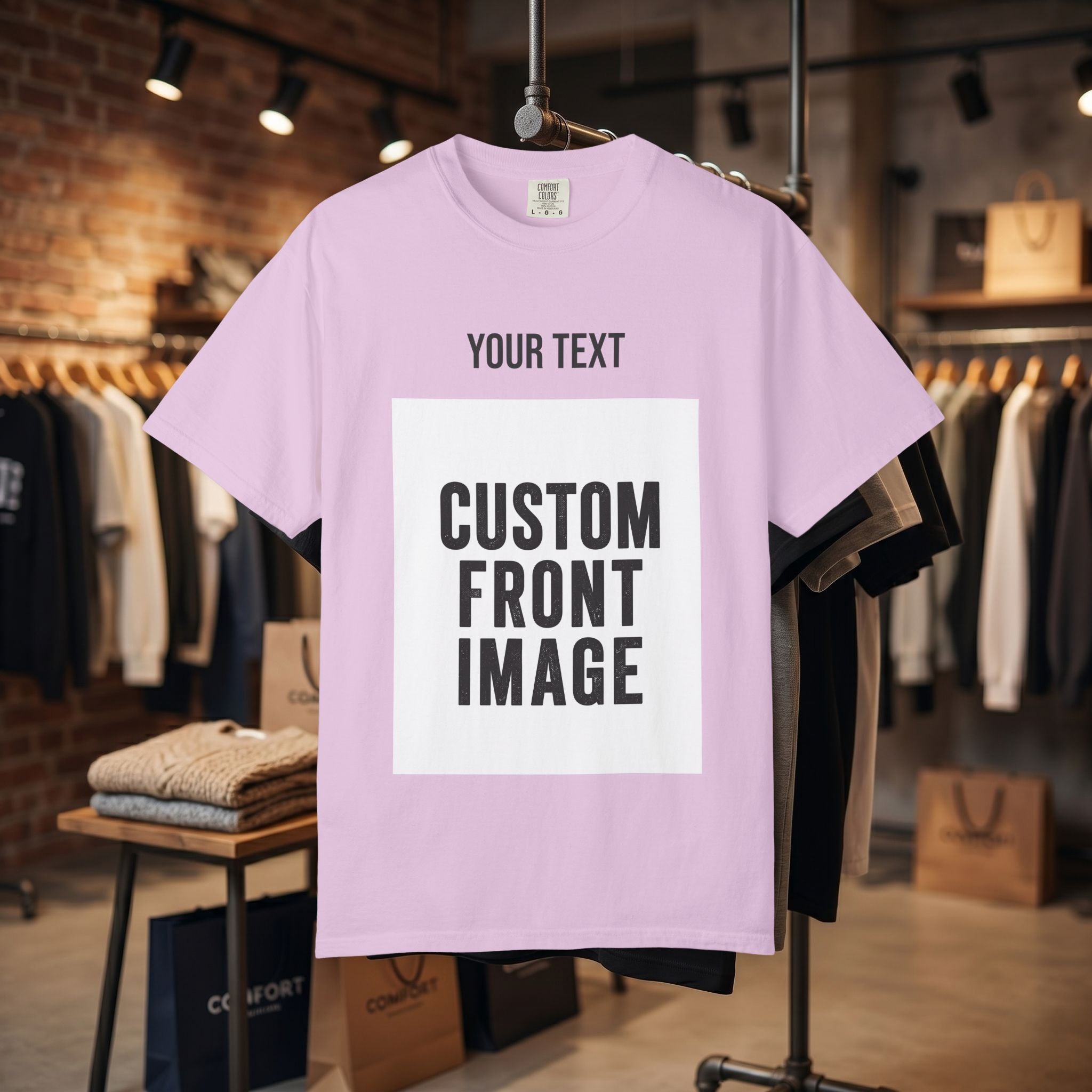 Custom Front Portrait Print T-Shirt — Personalized Text & Image Tee