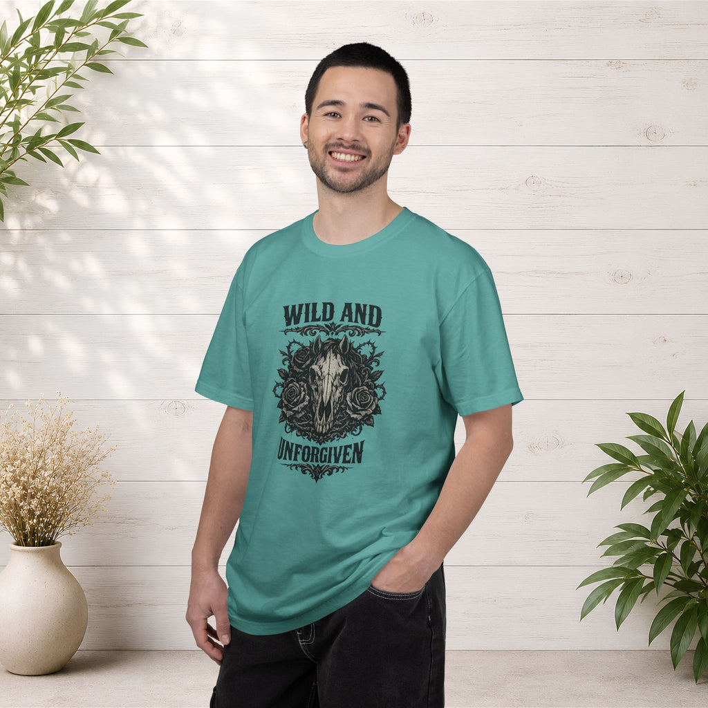 Wild and Unforgiven Skull Tee – Horse Rider Graphic T-Shirt