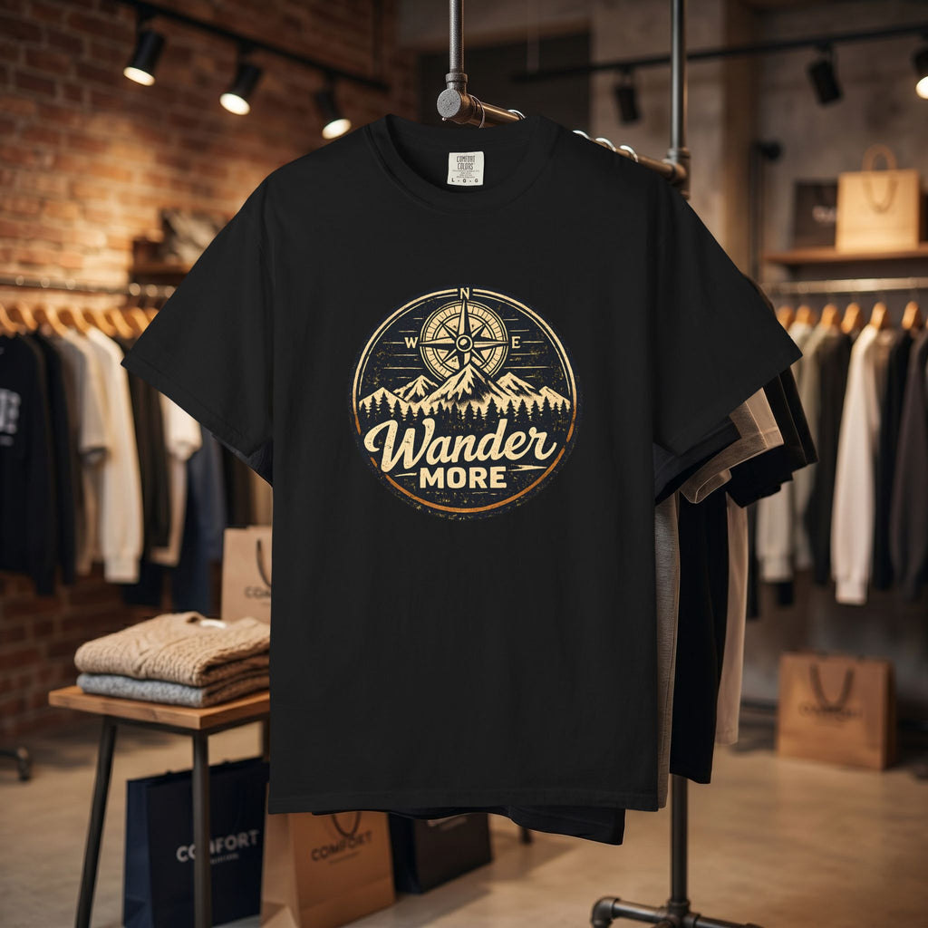 Wander More T-Shirt — Adventure Compass Graphic Tee