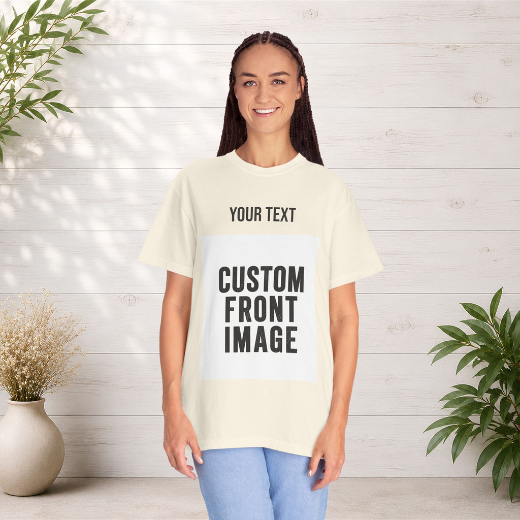 Custom Front Portrait Print T-Shirt — Personalized Text & Image Tee
