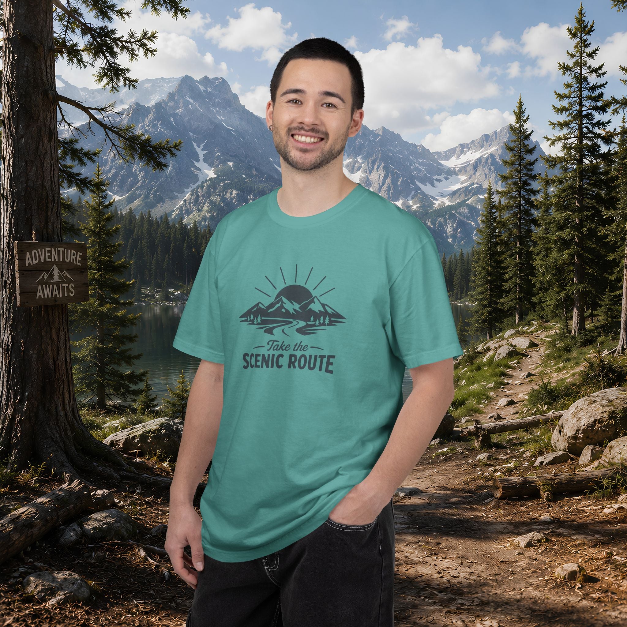 Scenic Route T‑Shirt — Take the Scenic Route Mountain Adventure Tee
