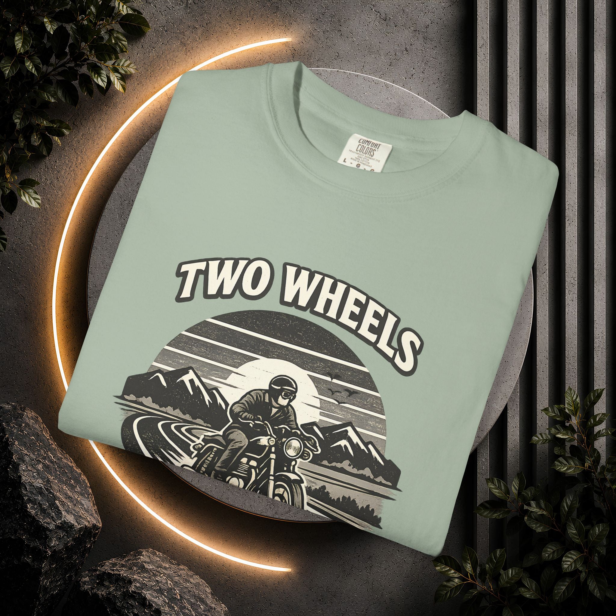 Motorcycle T-Shirt – "Two Wheels One Therapy" Rider Tee