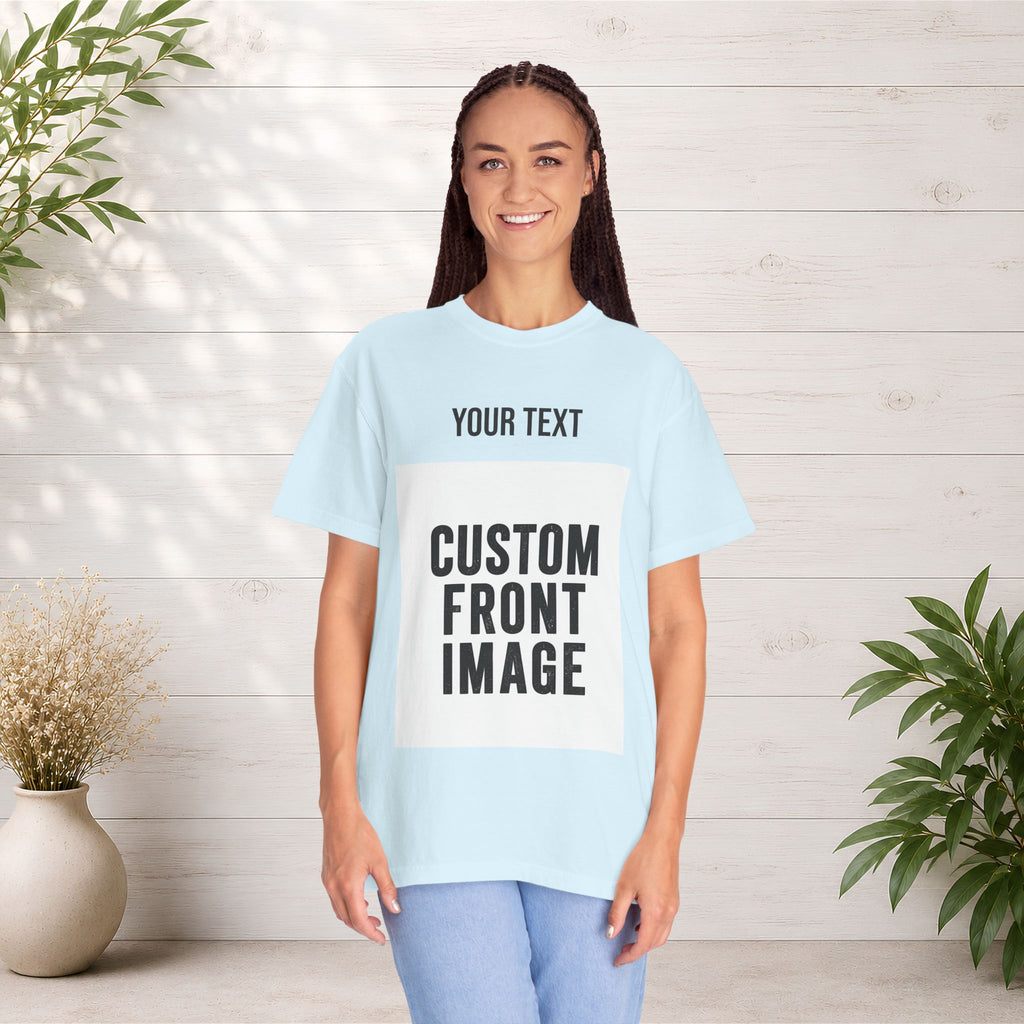 Custom Front Portrait Print T-Shirt — Personalized Text & Image Tee
